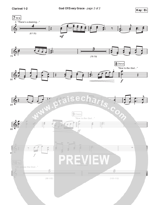 God Of Every Grace (Choral Anthem SATB) Clarinet 1/2 (Keith & Kristyn Getty / Matt Boswell / Matt Papa / Arr. Mason Brown)