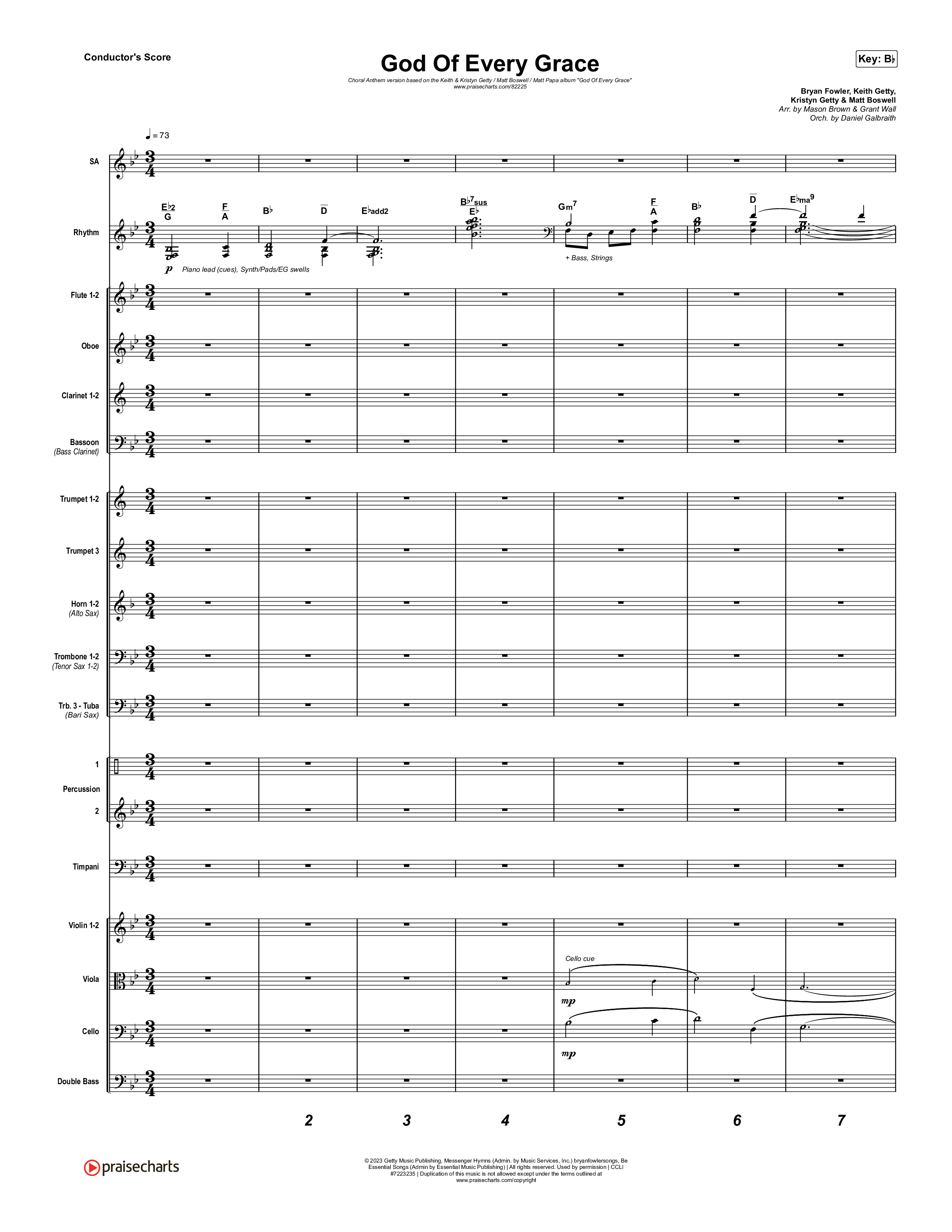God Of Every Grace (Choral Anthem SATB) Conductor's Score (Keith & Kristyn Getty / Matt Boswell / Matt Papa / Arr. Mason Brown)