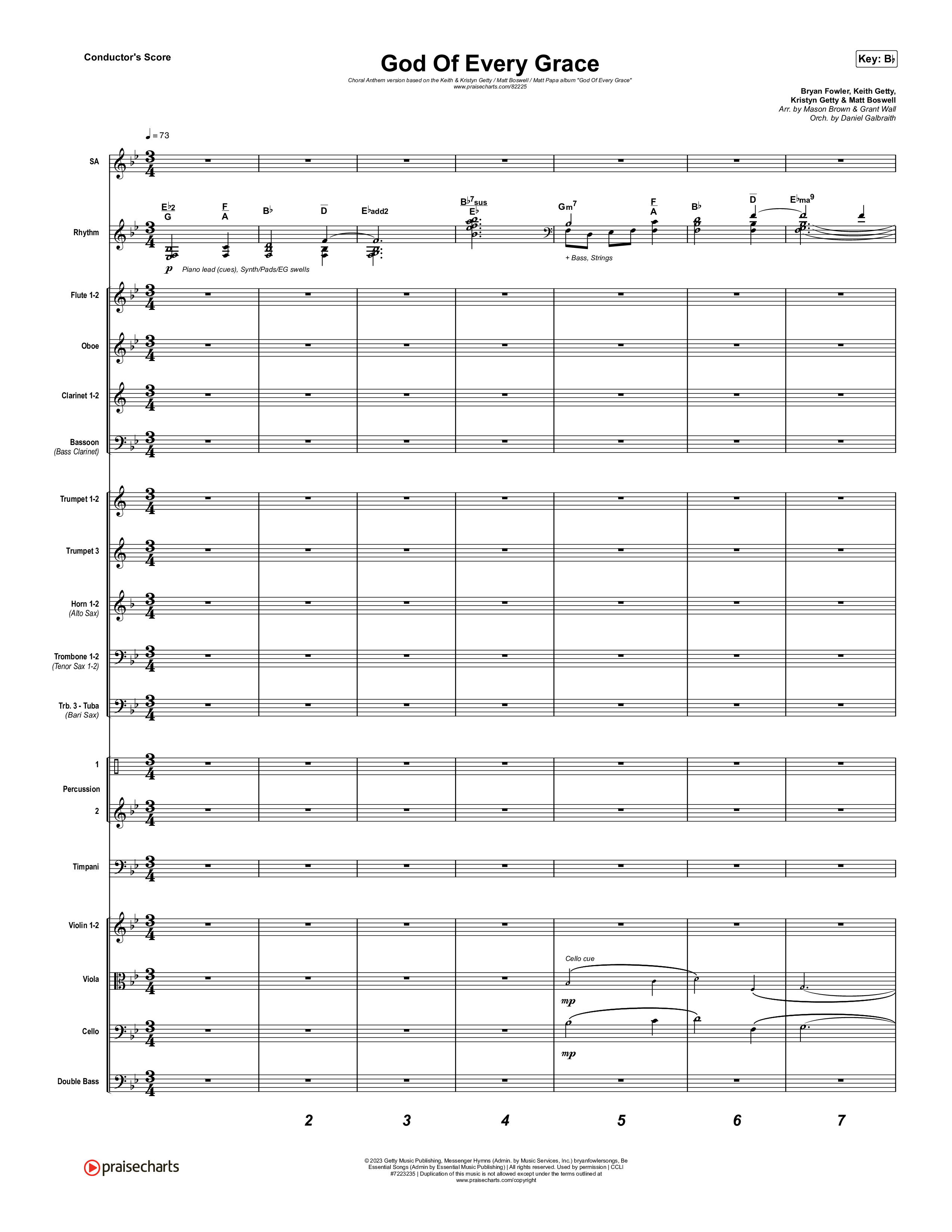 God Of Every Grace (Choral Anthem SATB) Orchestration (Keith & Kristyn Getty / Matt Boswell / Matt Papa / Arr. Mason Brown)