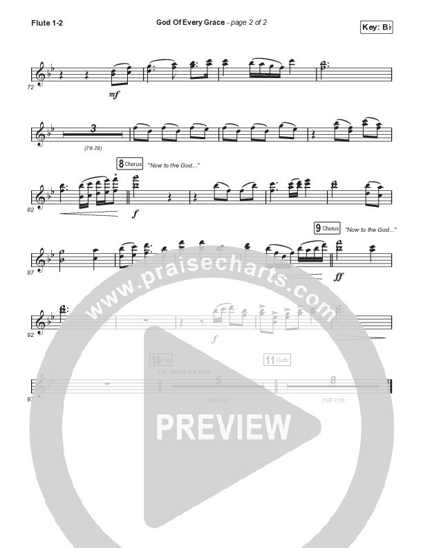 God Of Every Grace (Choral Anthem SATB) Flute 1,2 (Keith & Kristyn Getty / Matt Boswell / Matt Papa / Arr. Mason Brown)