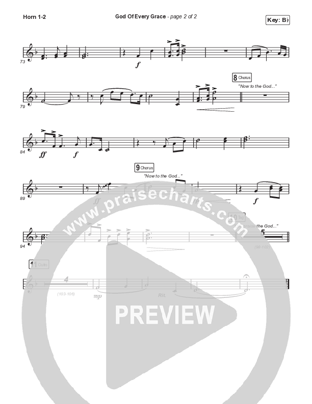God Of Every Grace (Choral Anthem SATB) French Horn 1,2 (Keith & Kristyn Getty / Matt Boswell / Matt Papa / Arr. Mason Brown)