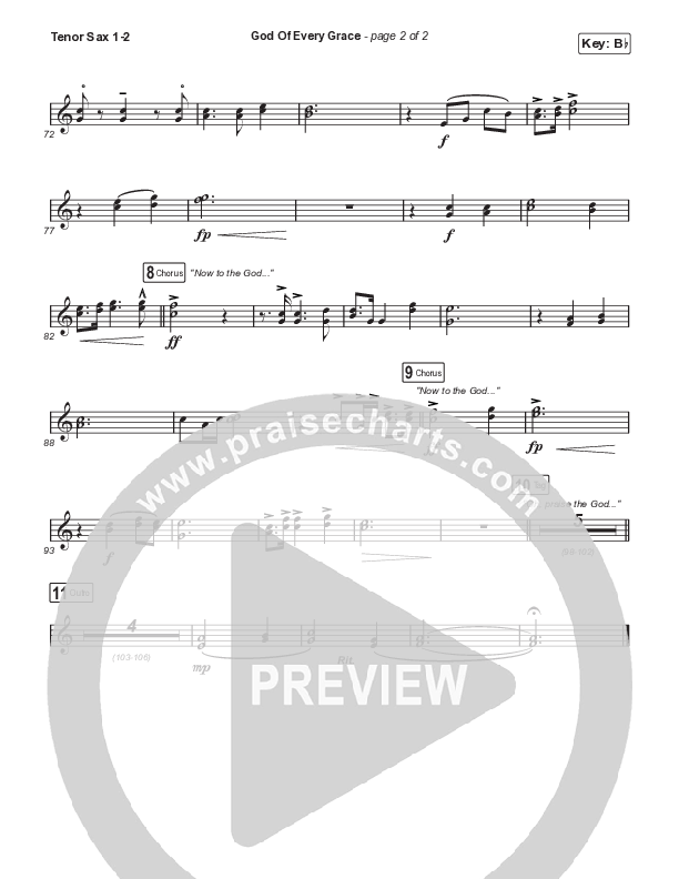 God Of Every Grace (Choral Anthem SATB) Tenor Sax 1,2 (Keith & Kristyn Getty / Matt Boswell / Matt Papa / Arr. Mason Brown)