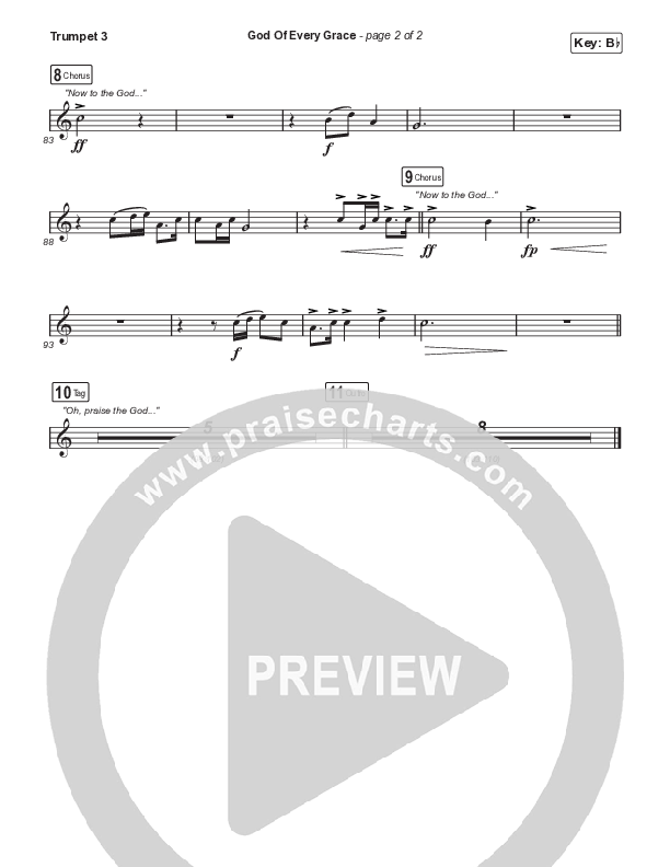 God Of Every Grace (Choral Anthem SATB) Trumpet 3 (Keith & Kristyn Getty / Matt Boswell / Matt Papa / Arr. Mason Brown)