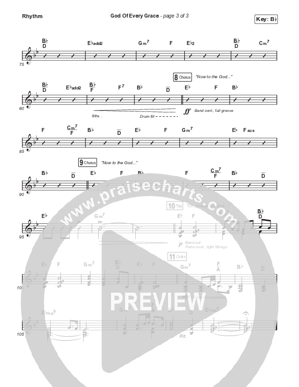 God Of Every Grace (Worship Choir/SAB) Rhythm Chart (Keith & Kristyn Getty / Matt Boswell / Matt Papa / Arr. Mason Brown)