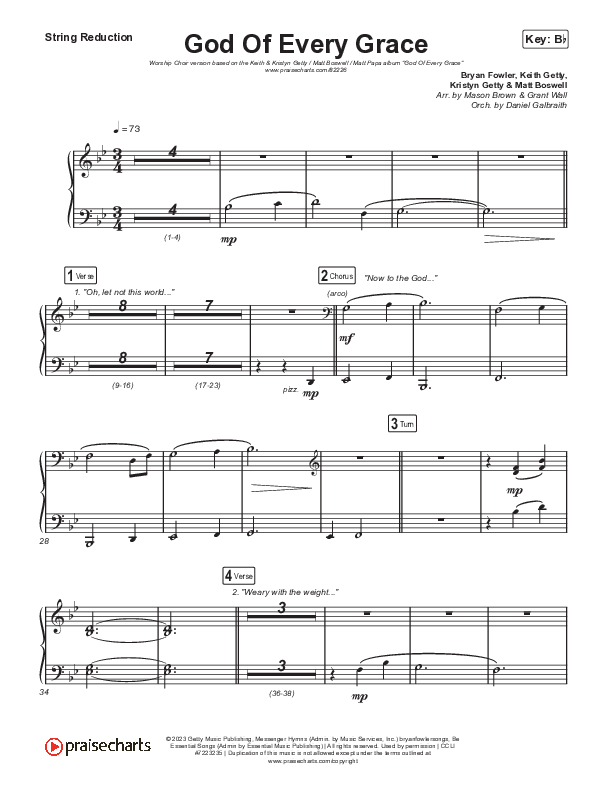 God Of Every Grace (Worship Choir/SAB) String Reduction (Keith & Kristyn Getty / Matt Boswell / Matt Papa / Arr. Mason Brown)