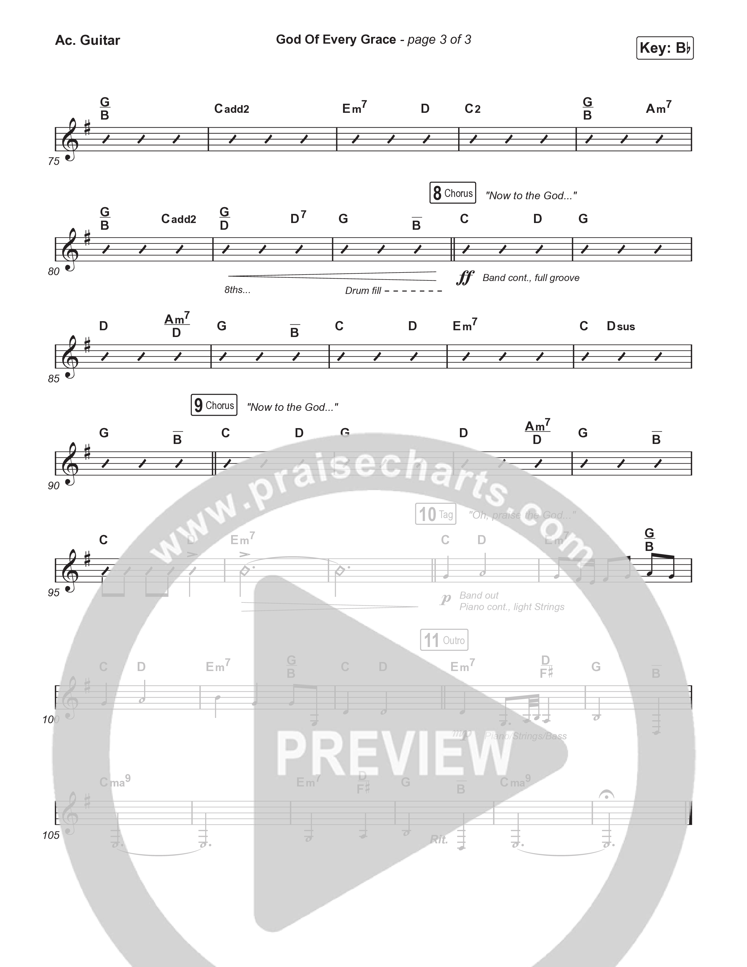 God Of Every Grace (Unison/2-Part) Acoustic Guitar (Keith & Kristyn Getty / Matt Boswell / Matt Papa / Arr. Mason Brown)