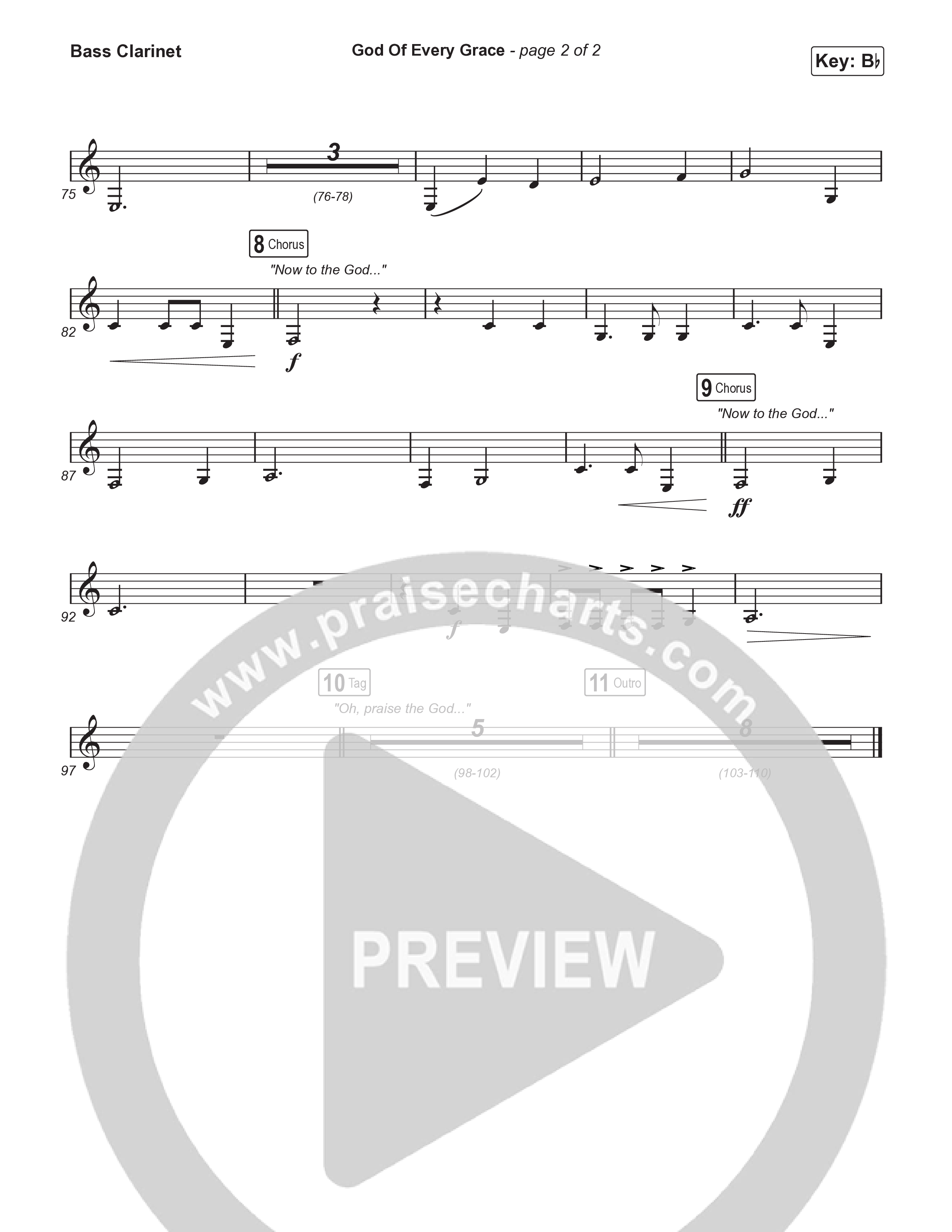 God Of Every Grace (Unison/2-Part) Bass Clarinet (Keith & Kristyn Getty / Matt Boswell / Matt Papa / Arr. Mason Brown)