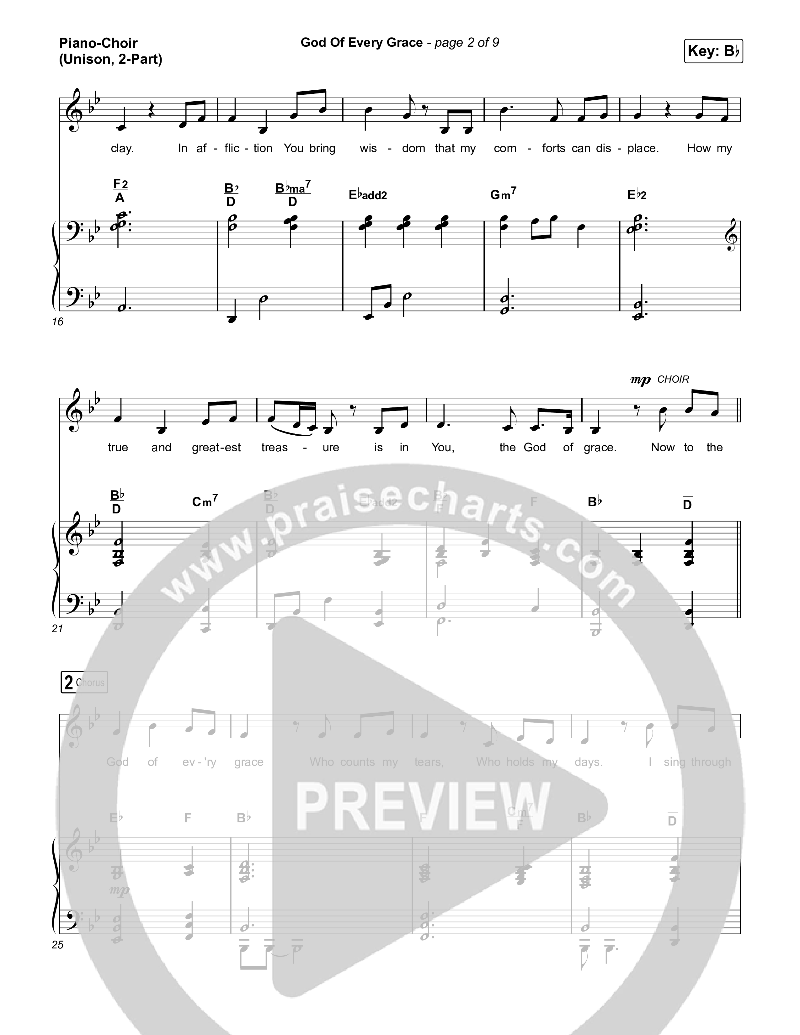 God Of Every Grace (Unison/2-Part) Piano/Choir  (Uni/2-Part) (Keith & Kristyn Getty / Matt Boswell / Matt Papa / Arr. Mason Brown)