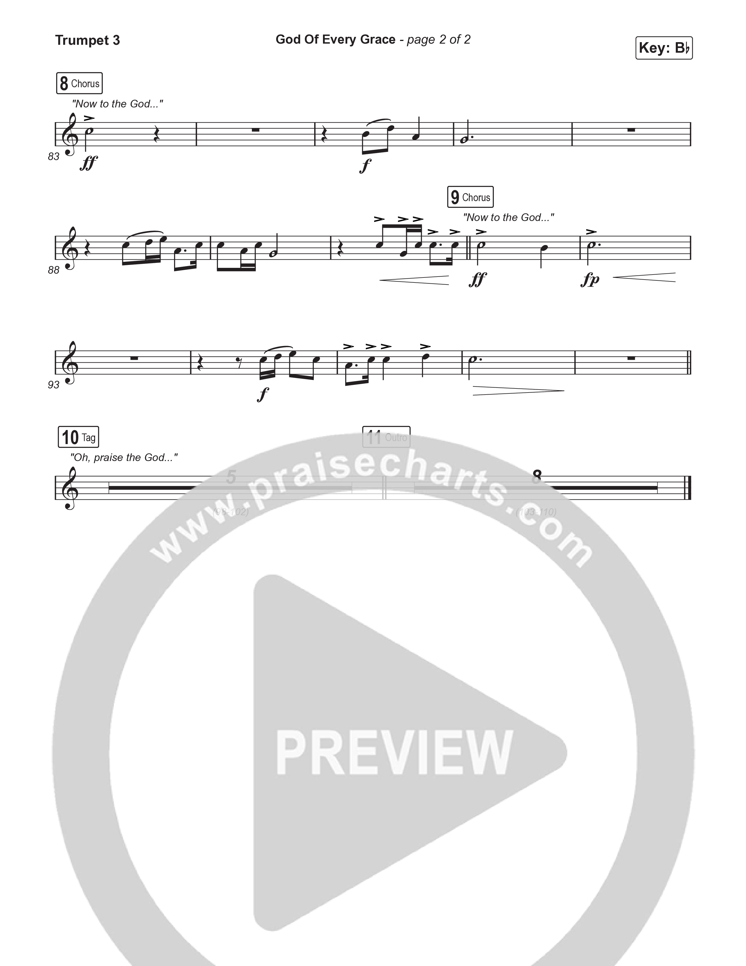 God Of Every Grace (Unison/2-Part) Trumpet 3 (Keith & Kristyn Getty / Matt Boswell / Matt Papa / Arr. Mason Brown)