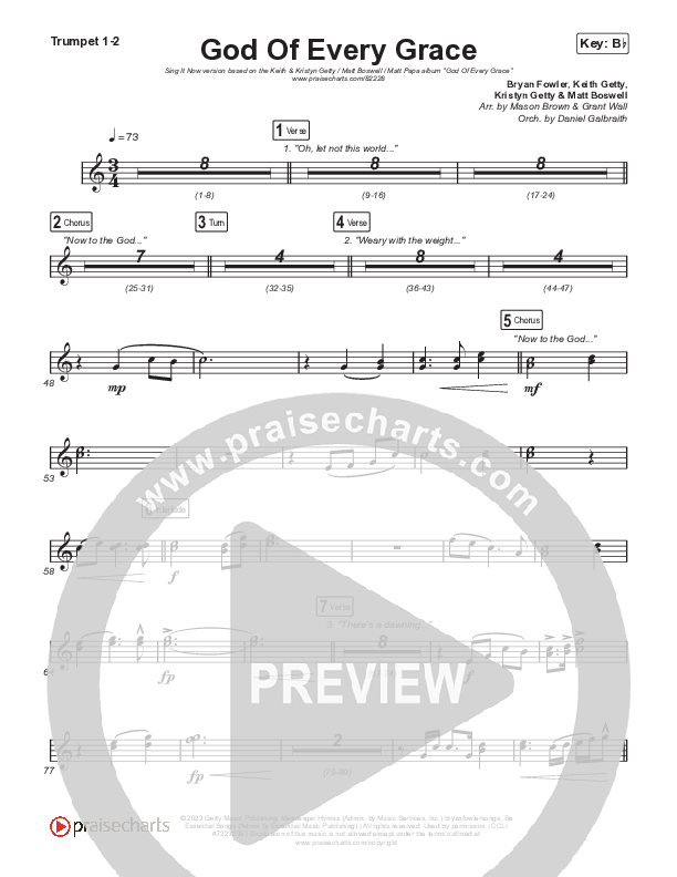 God Of Every Grace (Sing It Now) Brass Pack (Keith & Kristyn Getty / Matt Boswell / Matt Papa / Arr. Mason Brown)