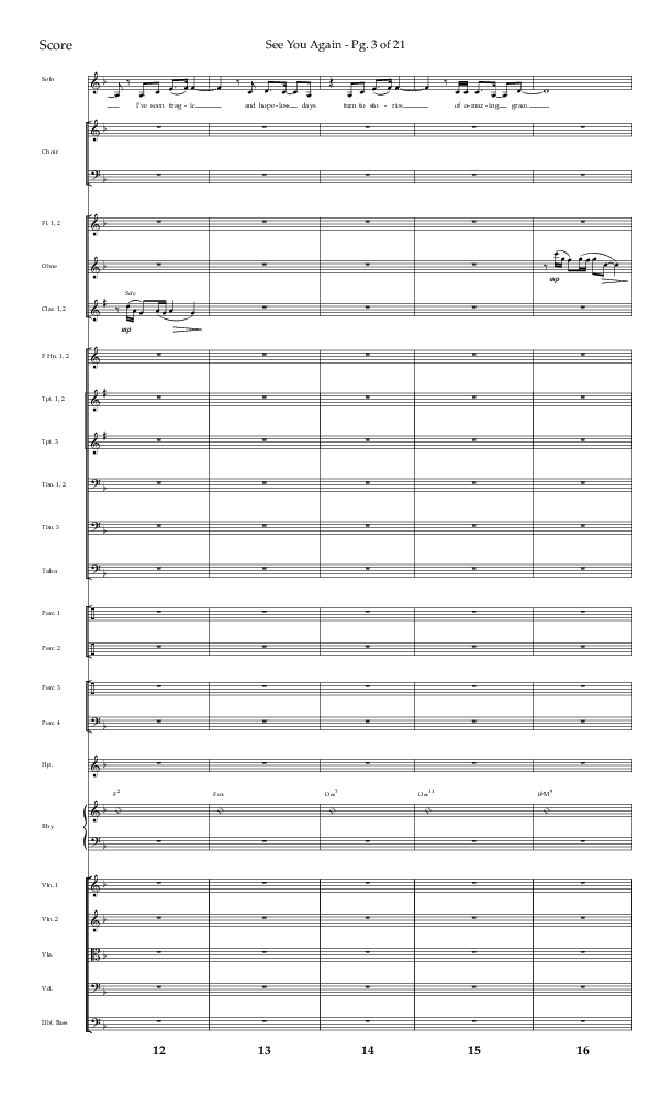 See You Again (Choral Anthem SATB) Orchestration (Lifeway Choral / Arr. John Bolin / Orch. Daniel Semsen)
