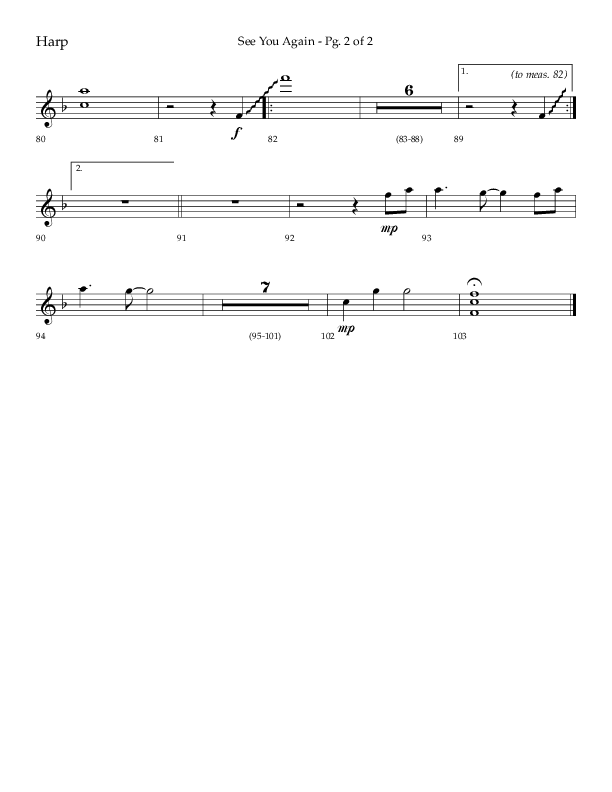 See You Again (Choral Anthem SATB) Harp (Lifeway Choral / Arr. John Bolin / Orch. Daniel Semsen)