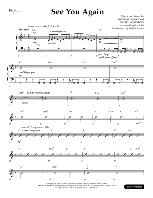 See You Again (Choral Anthem SATB) Lead Melody & Rhythm (Lifeway Choral / Arr. John Bolin / Orch. Daniel Semsen)