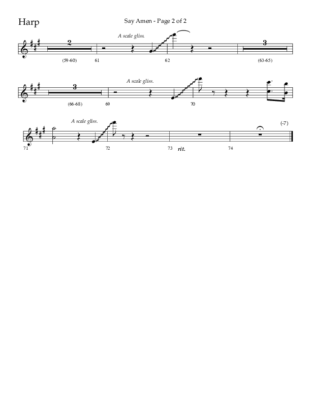 Say Amen (Choral Anthem SATB) Harp (Lifeway Choral / Arr. Danny Zaloudik)