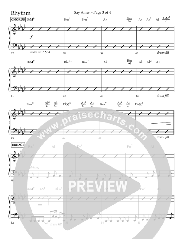 Say Amen (Choral Anthem SATB) Lead Melody & Rhythm (Lifeway Choral / Arr. Danny Zaloudik)