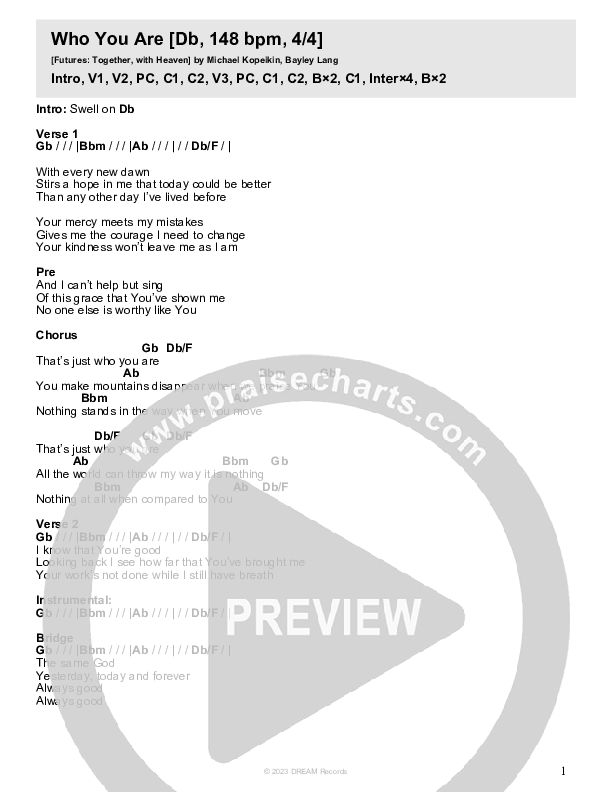 Who You Are Chord Chart (Futures)