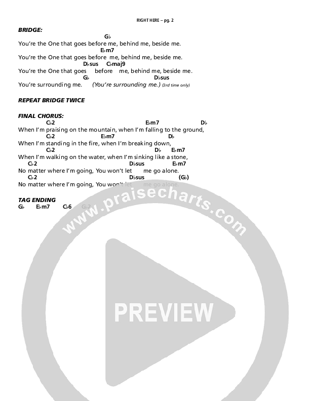 Right Here Chord Chart (Patrick Mayberry)