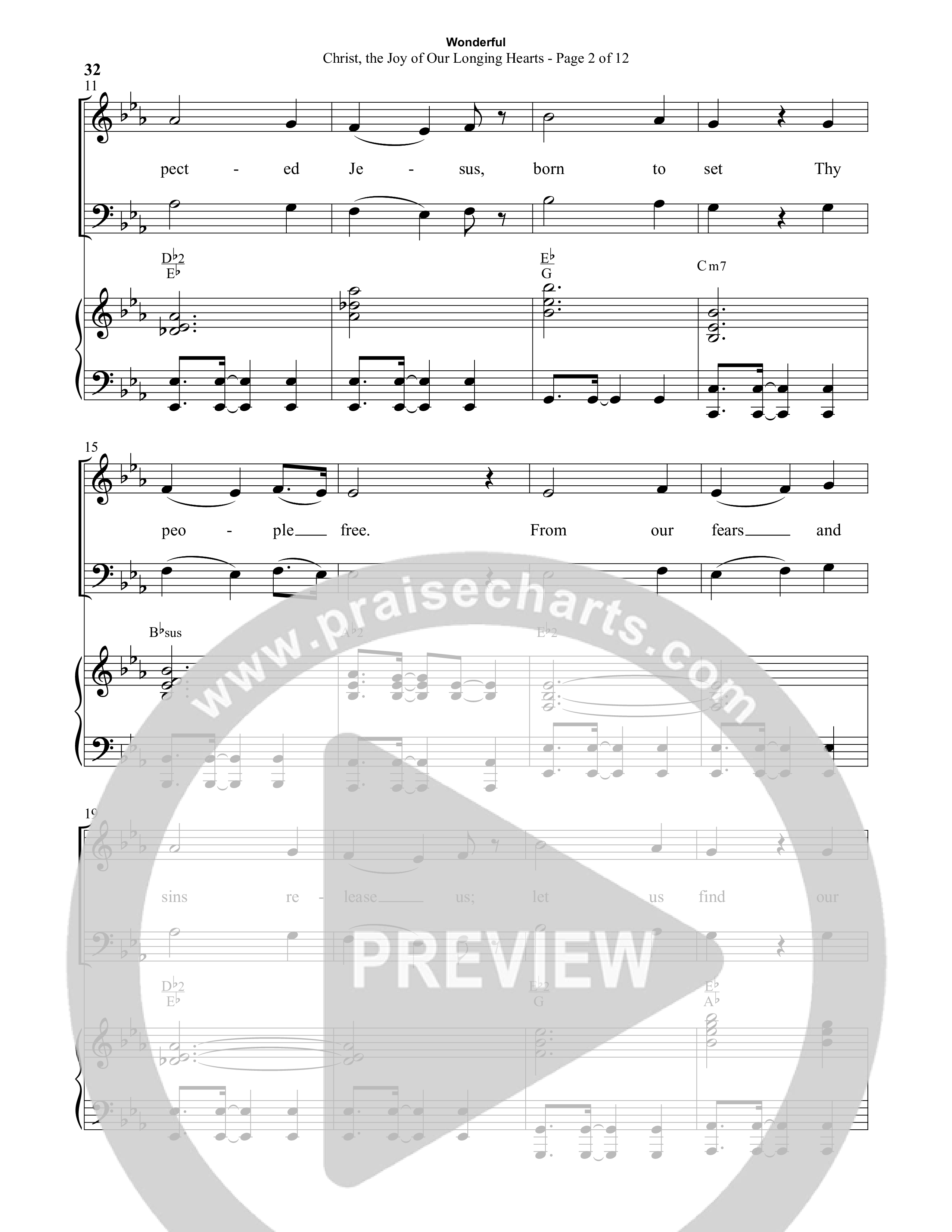 Wonderful (8 Song Choral Collection) Song 3 (Piano SATB) (Semsen Music / Arr. John Bolin / Orch. Cliff Duren)
