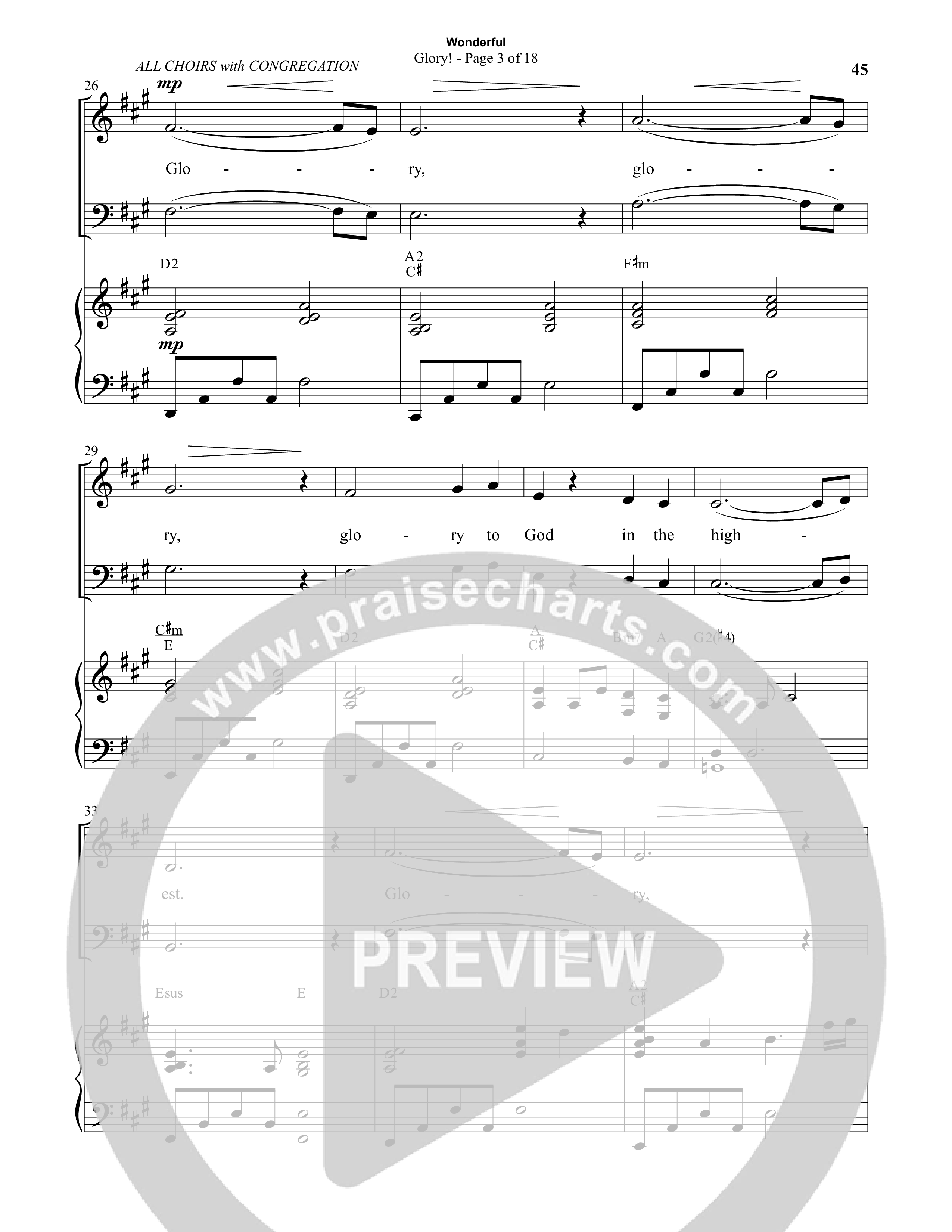 Wonderful (8 Song Choral Collection) Song 4 (Piano SATB) (Semsen Music / Arr. John Bolin / Orch. Cliff Duren)
