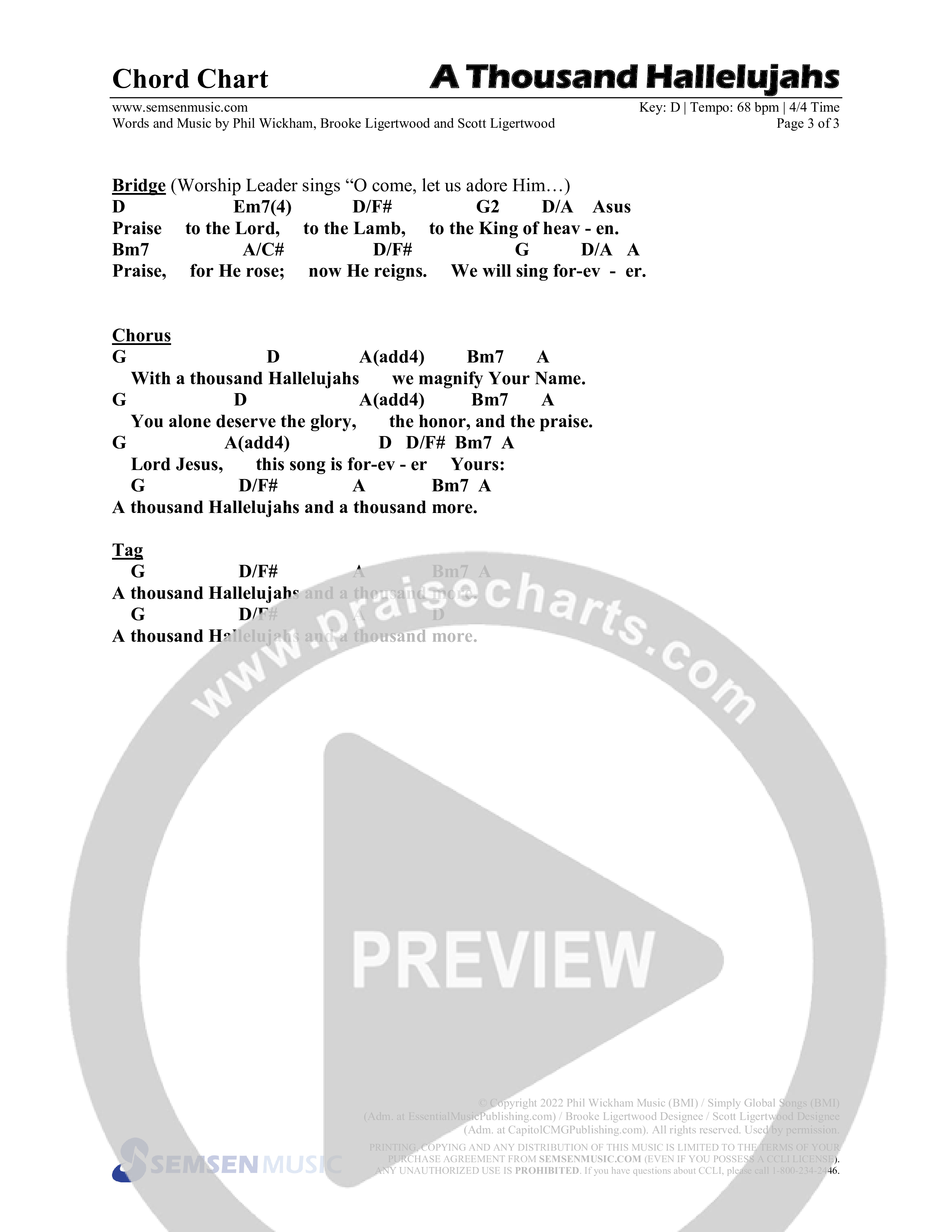 Wonderful (8 Song Choral Collection) Song 7 (Lead & Chords) (Semsen Music / Arr. John Bolin / Orch. Cliff Duren)