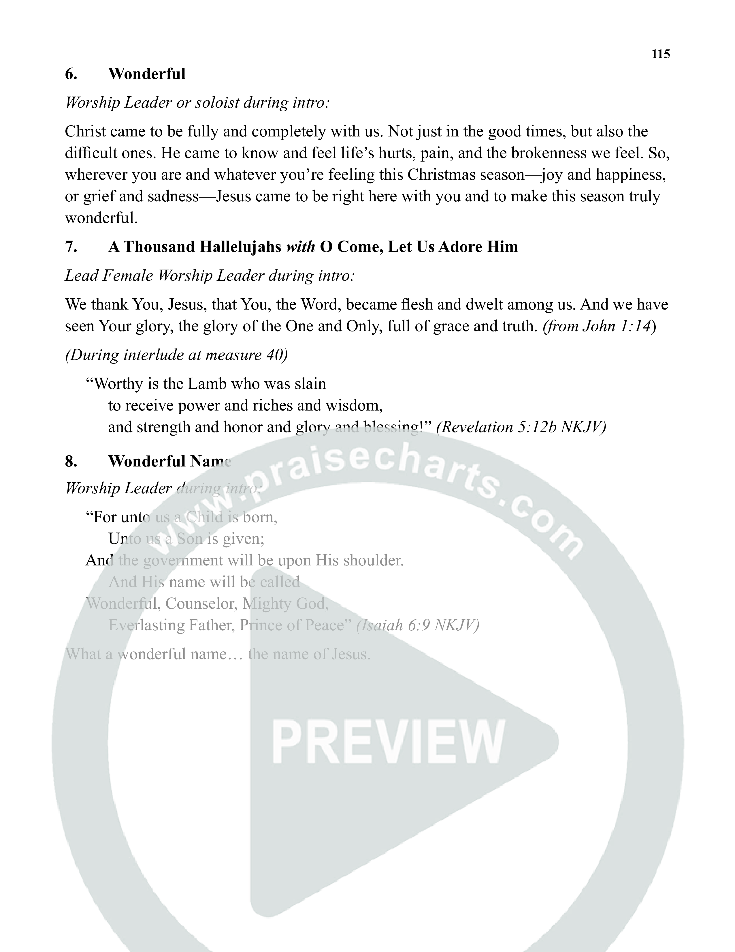 Wonderful (8 Song Choral Collection) Song 9 (Piano SATB) (Semsen Music / Arr. John Bolin / Orch. Cliff Duren)