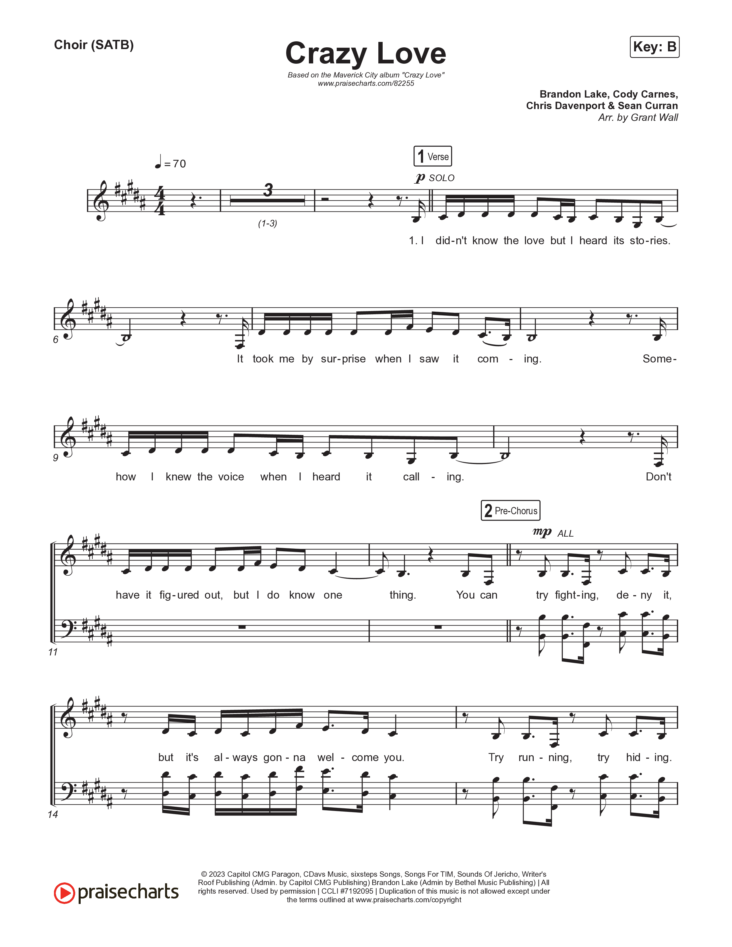 Crazy Love Choir Sheet (SATB) (Maverick City Music / JWLKRS Worship)