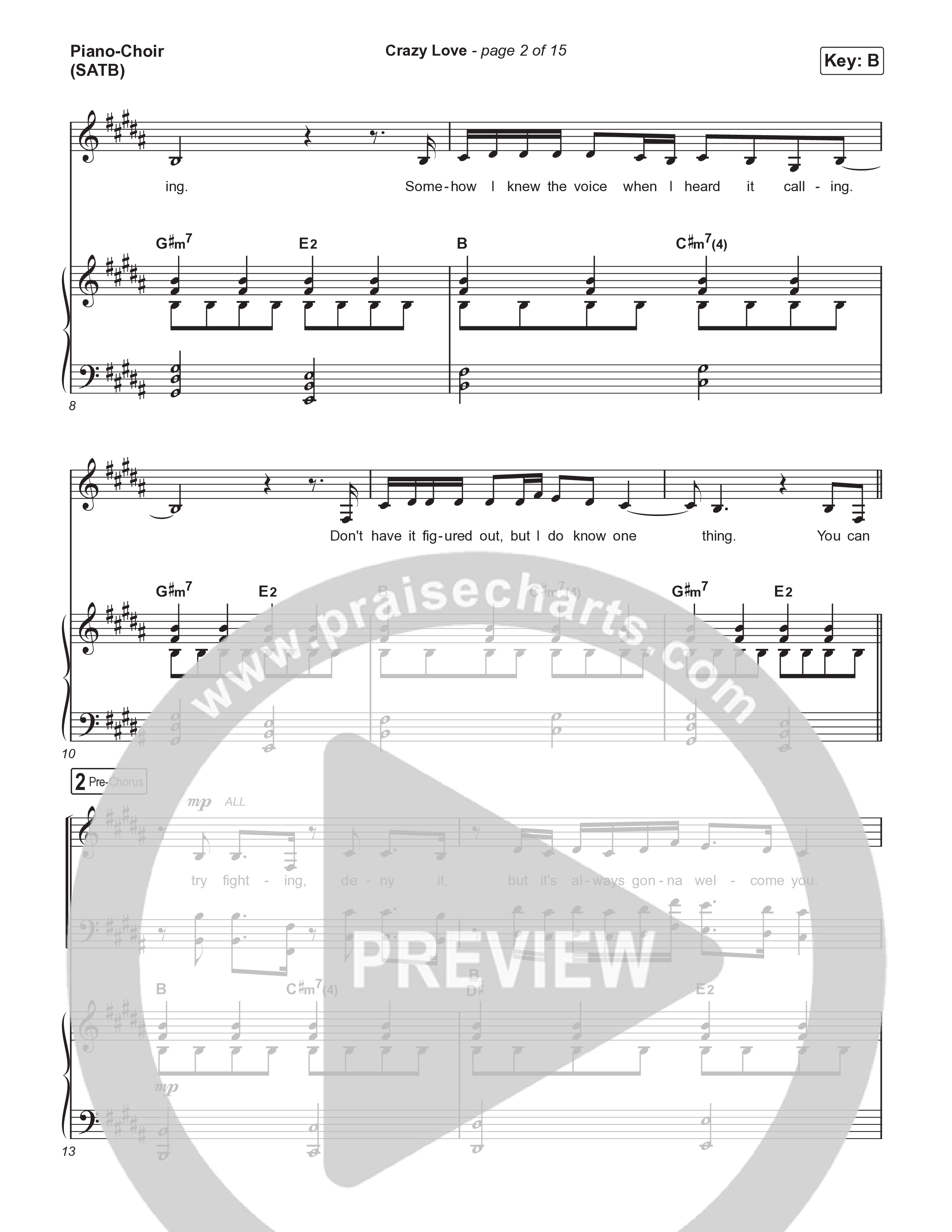 Crazy Love Piano/Vocal (SATB) (Maverick City Music / JWLKRS Worship)