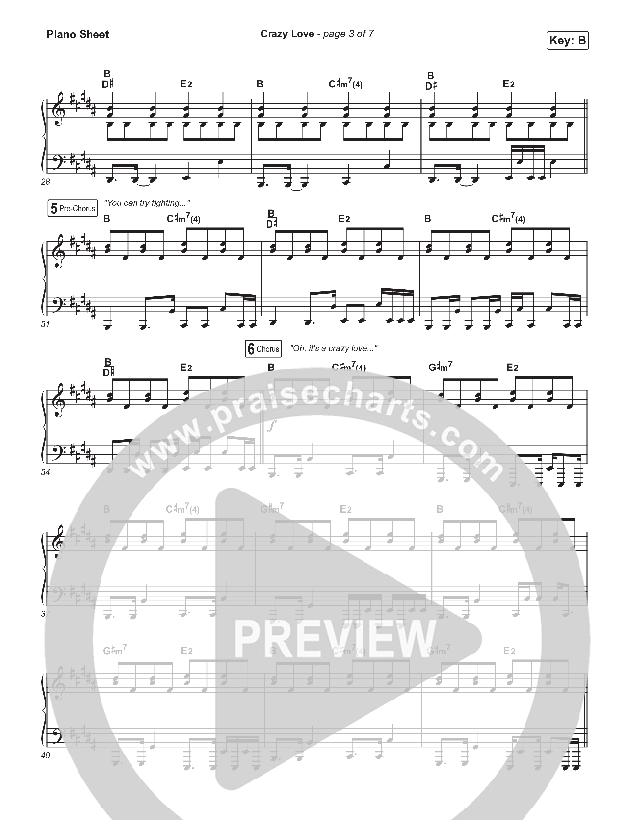 Crazy Love Piano Sheet (Maverick City Music / JWLKRS Worship)