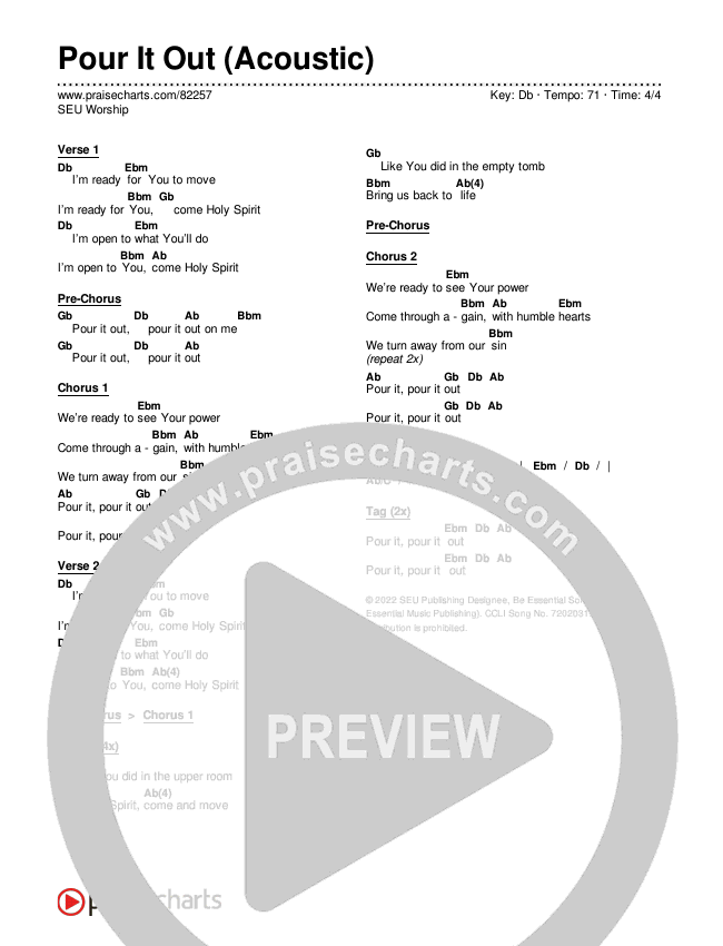Pour It Out (Acoustic) Chords & Lyrics (SEU Worship)