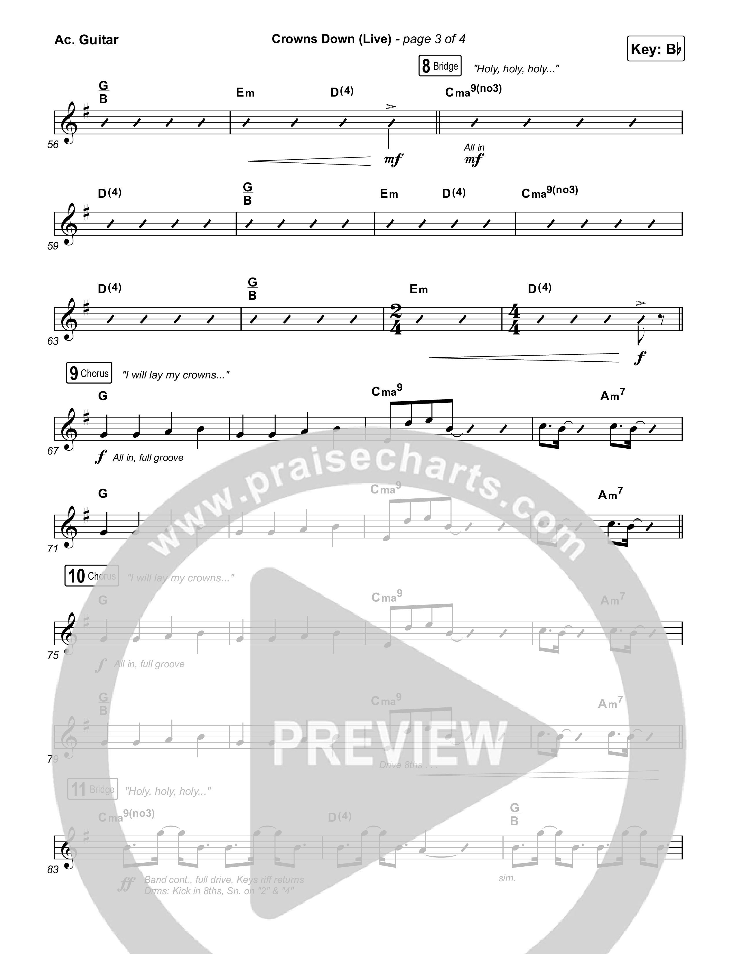 Crowns Down (Live) Acoustic Guitar (Gateway Worship / Josh Baldwin)