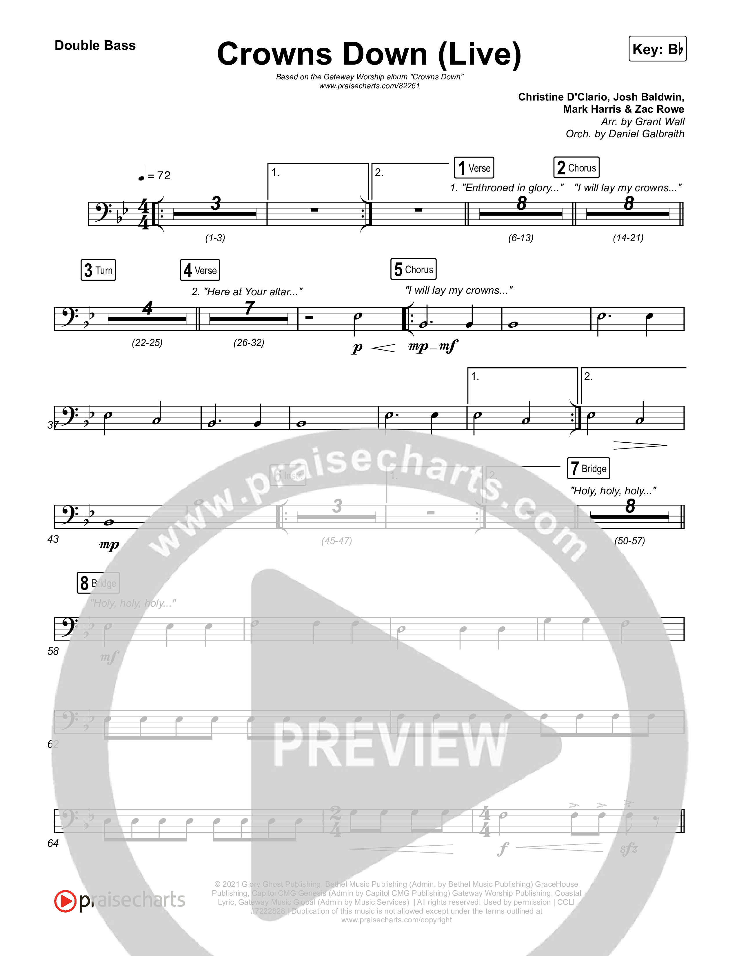 Crowns Down (Live) String Bass (Gateway Worship / Josh Baldwin)