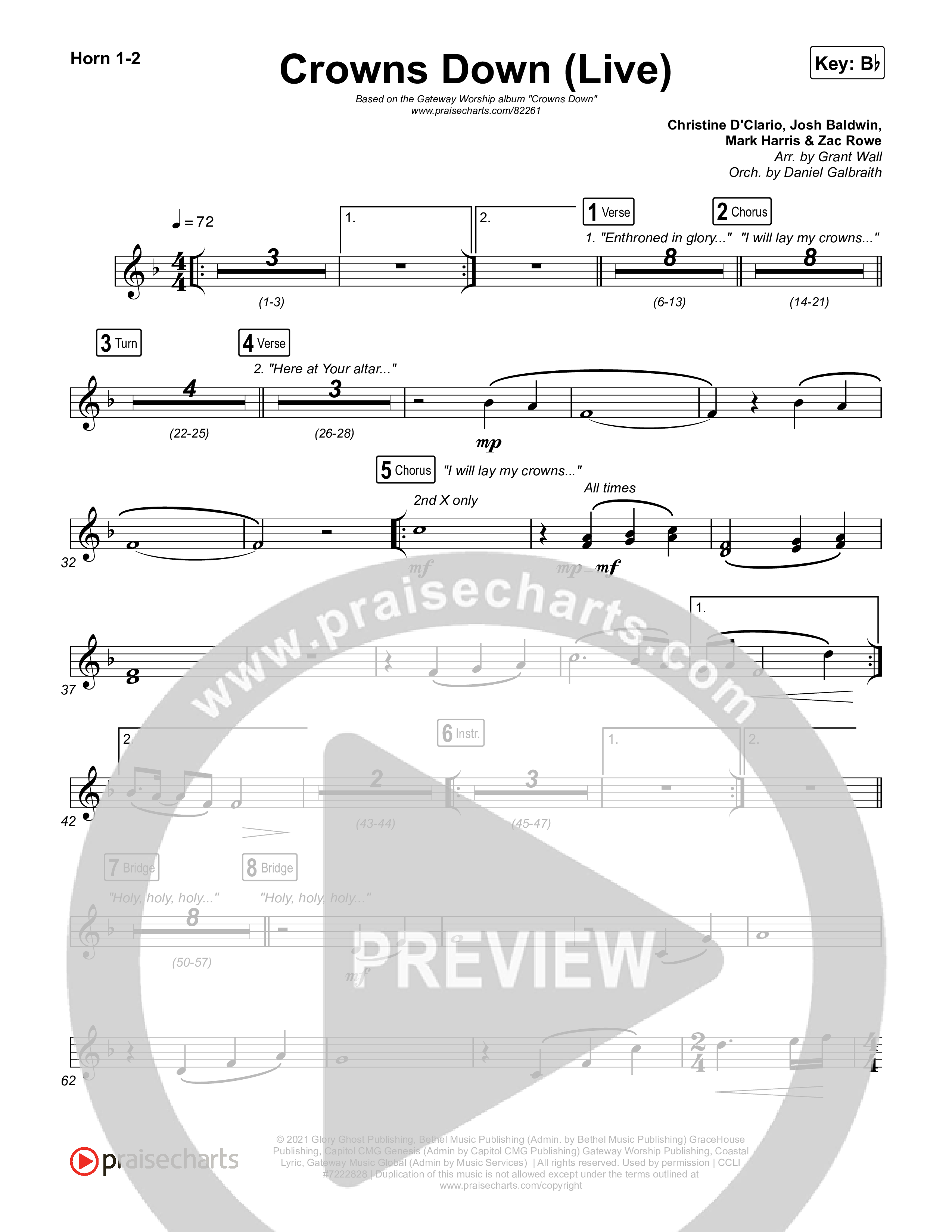 Crowns Down (Live) French Horn 1,2 (Gateway Worship / Josh Baldwin)