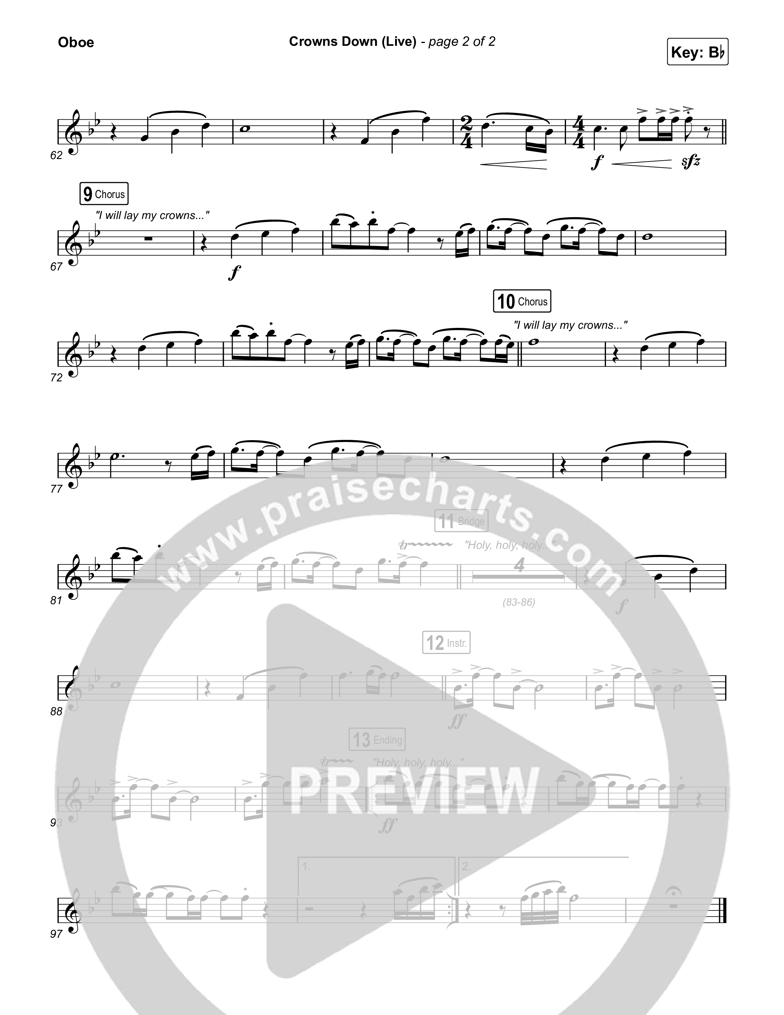 Crowns Down (Live) Oboe (Gateway Worship / Josh Baldwin)