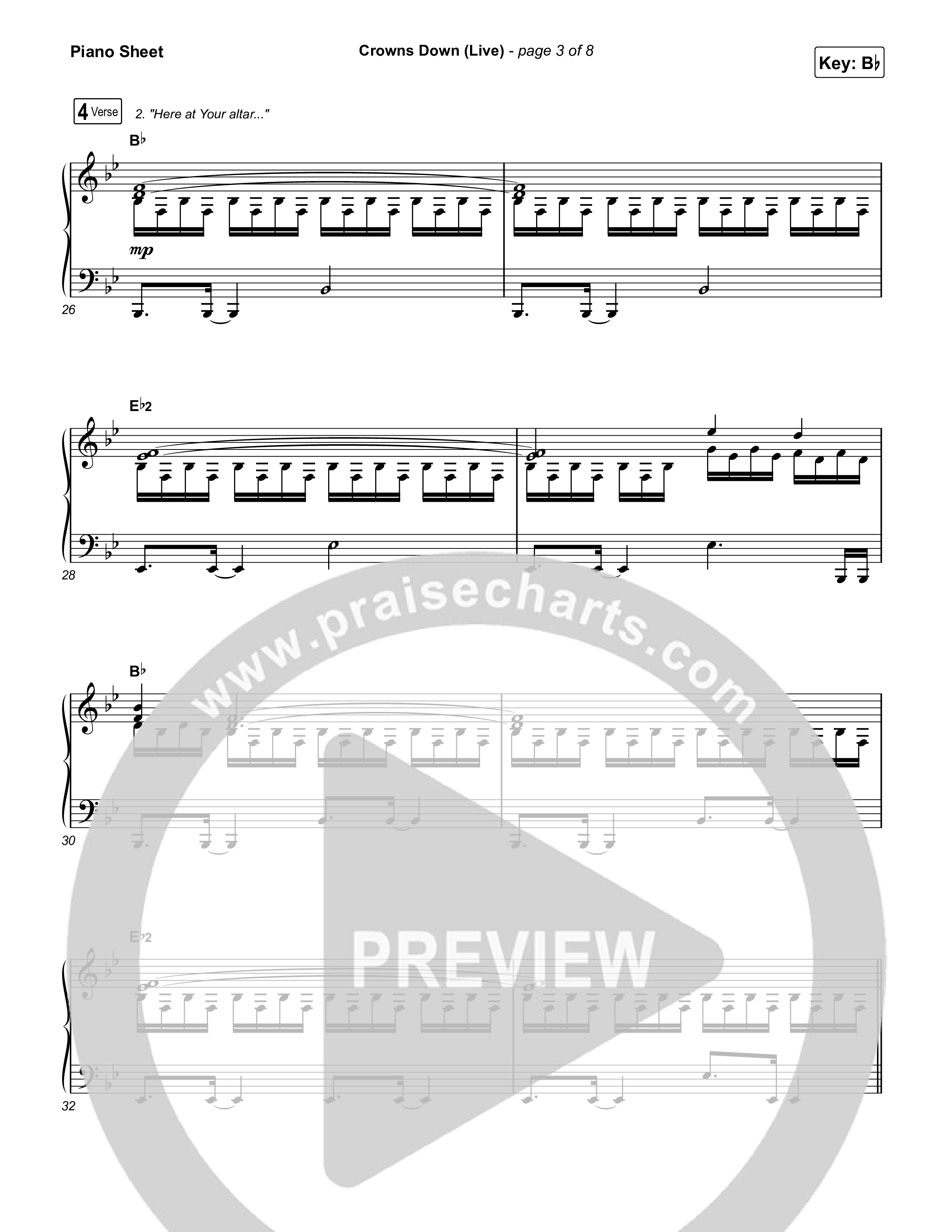 Crowns Down (Live) Piano Sheet (Gateway Worship / Josh Baldwin)