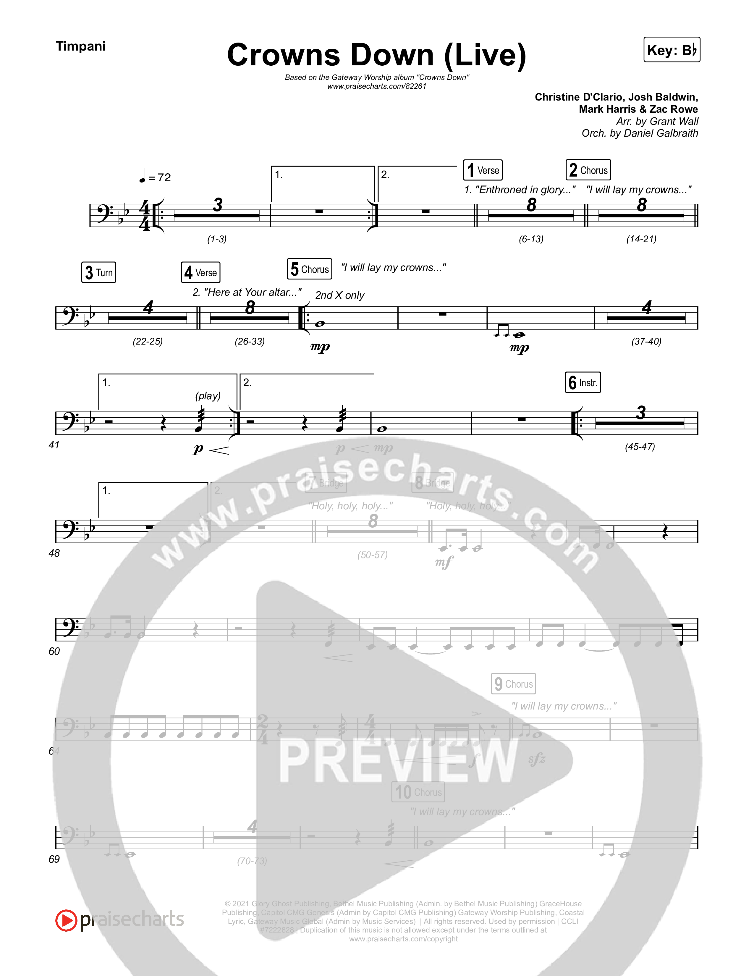Crowns Down (Live) Timpani (Gateway Worship / Josh Baldwin)