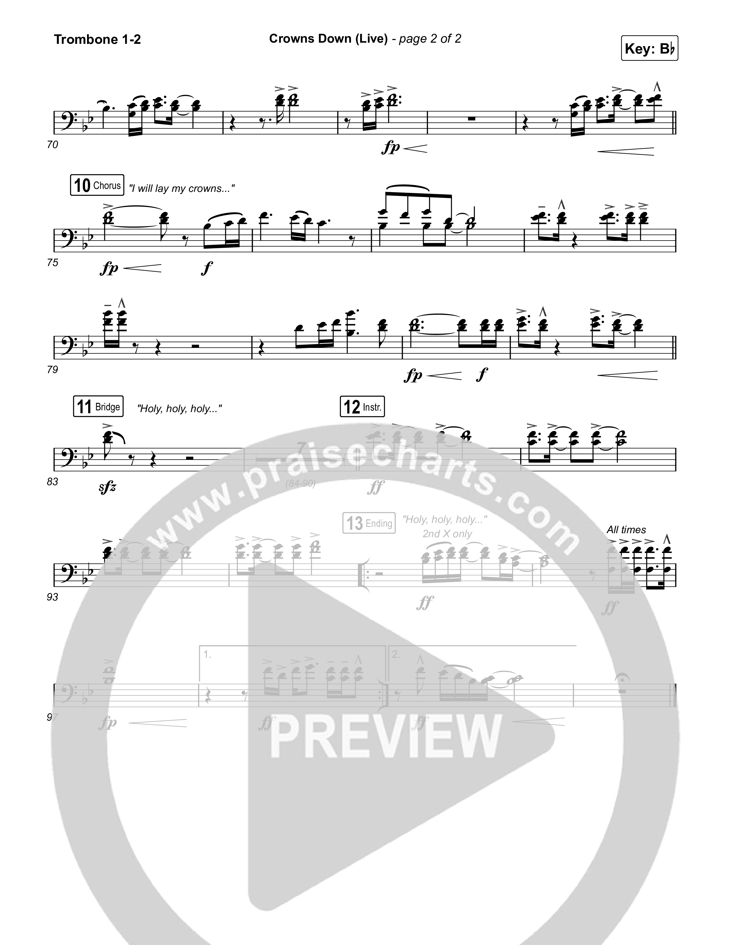 Crowns Down (Live) Trombone 1/2 (Gateway Worship / Josh Baldwin)