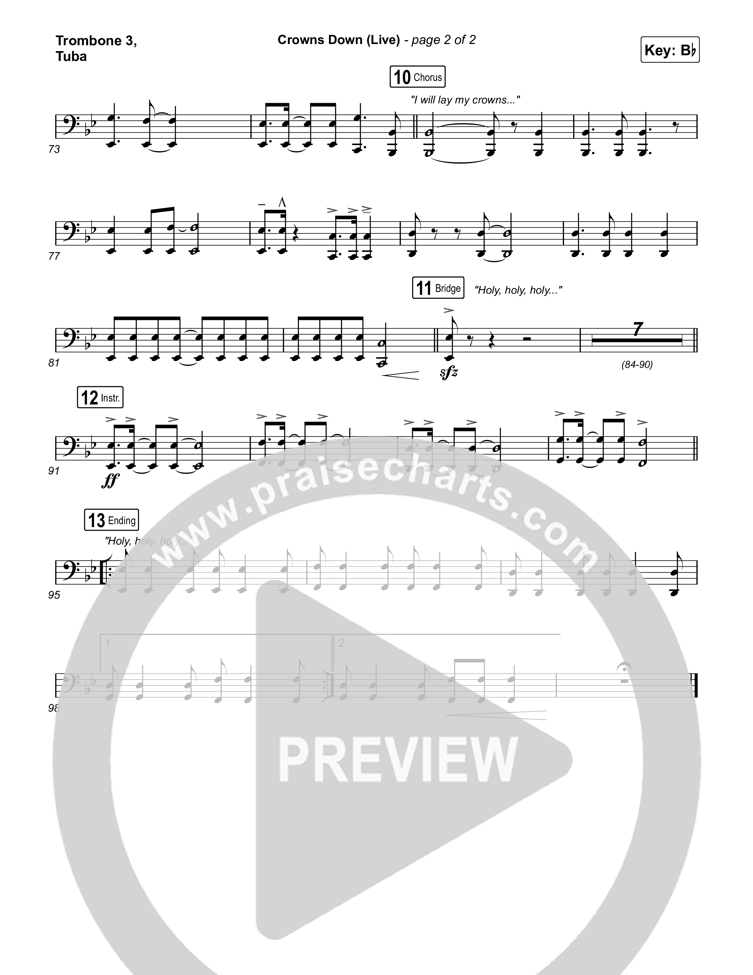 Crowns Down (Live) Trombone 3/Tuba (Gateway Worship / Josh Baldwin)