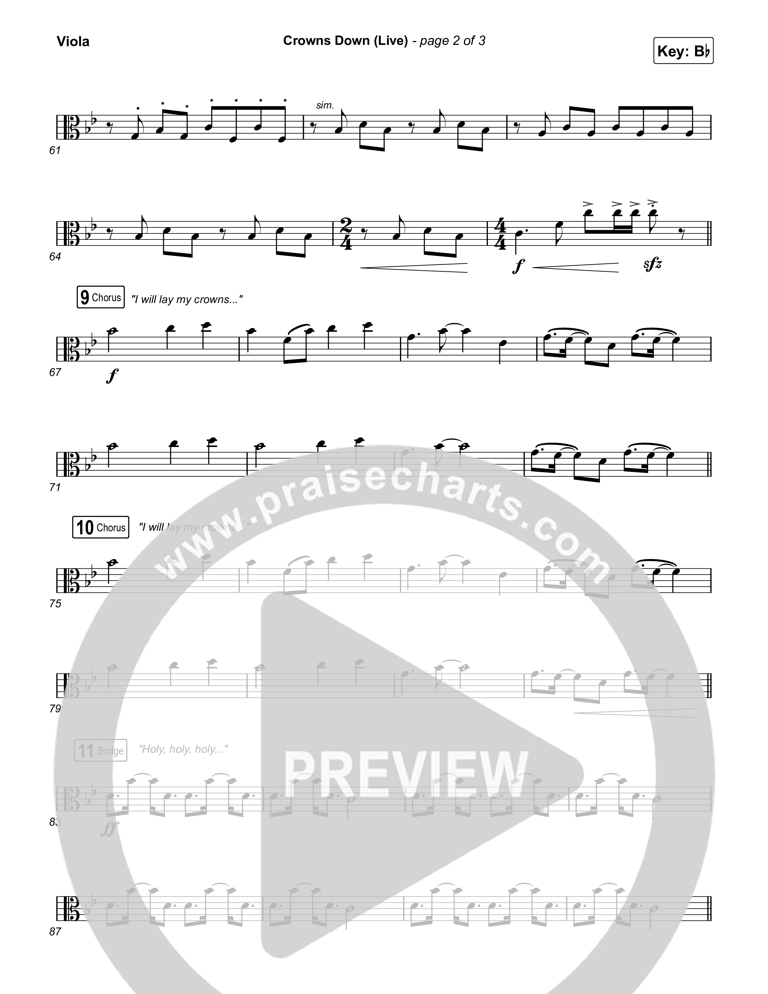 Crowns Down (Live) Viola (Gateway Worship / Josh Baldwin)