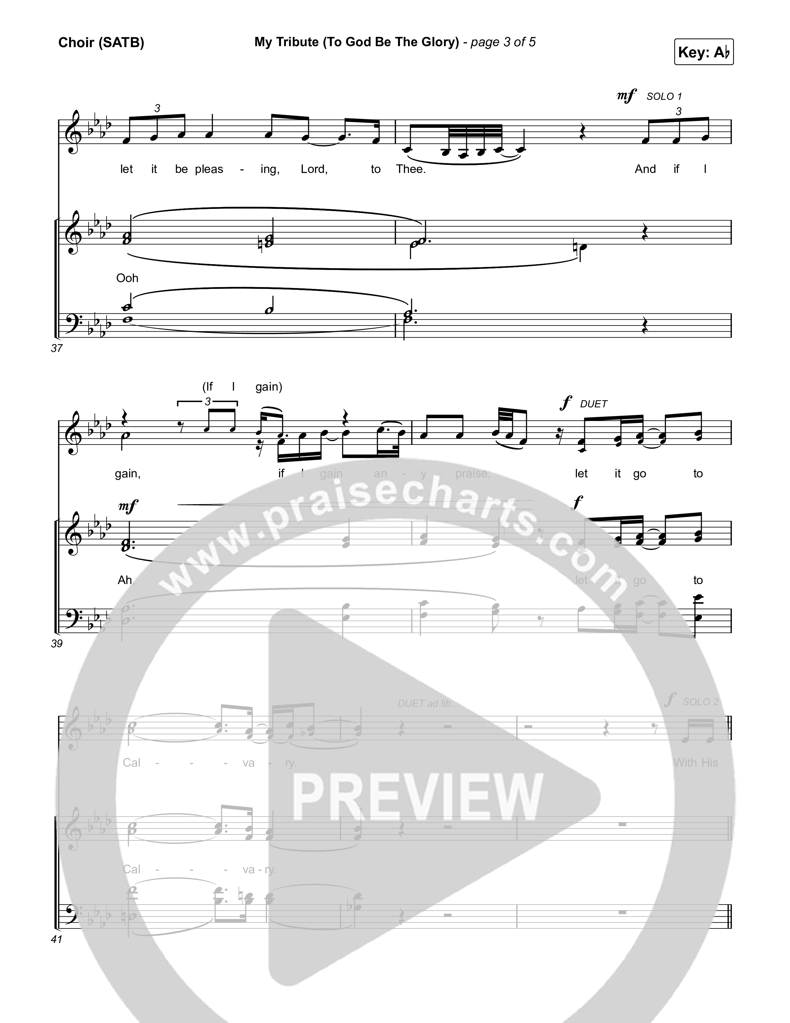 My Tribute (To God Be The Glory) Choir Sheet (SATB) (Natalie Grant / CeCe Winans)