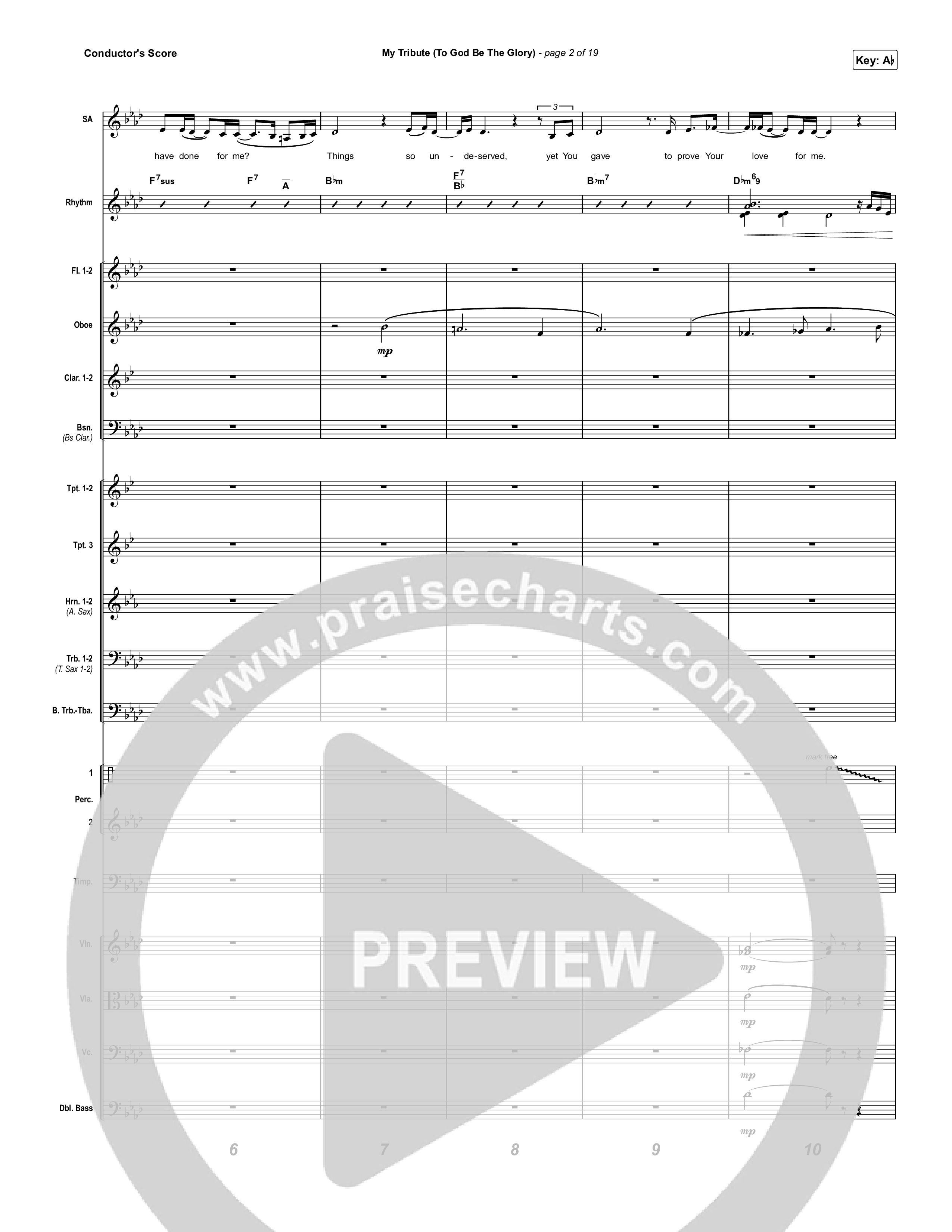 My Tribute (To God Be The Glory) Conductor's Score (Natalie Grant / CeCe Winans)