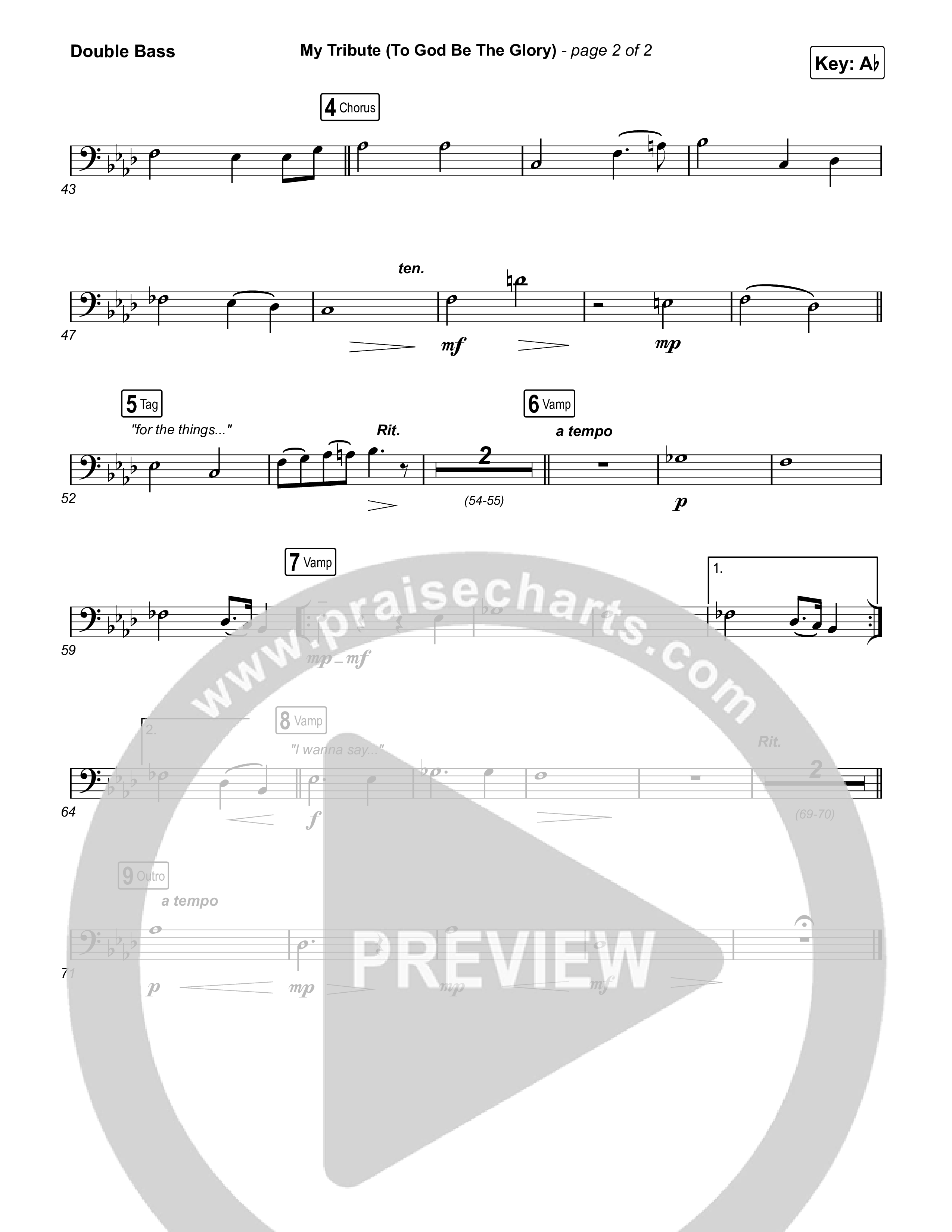 My Tribute (To God Be The Glory) String Bass (Natalie Grant / CeCe Winans)