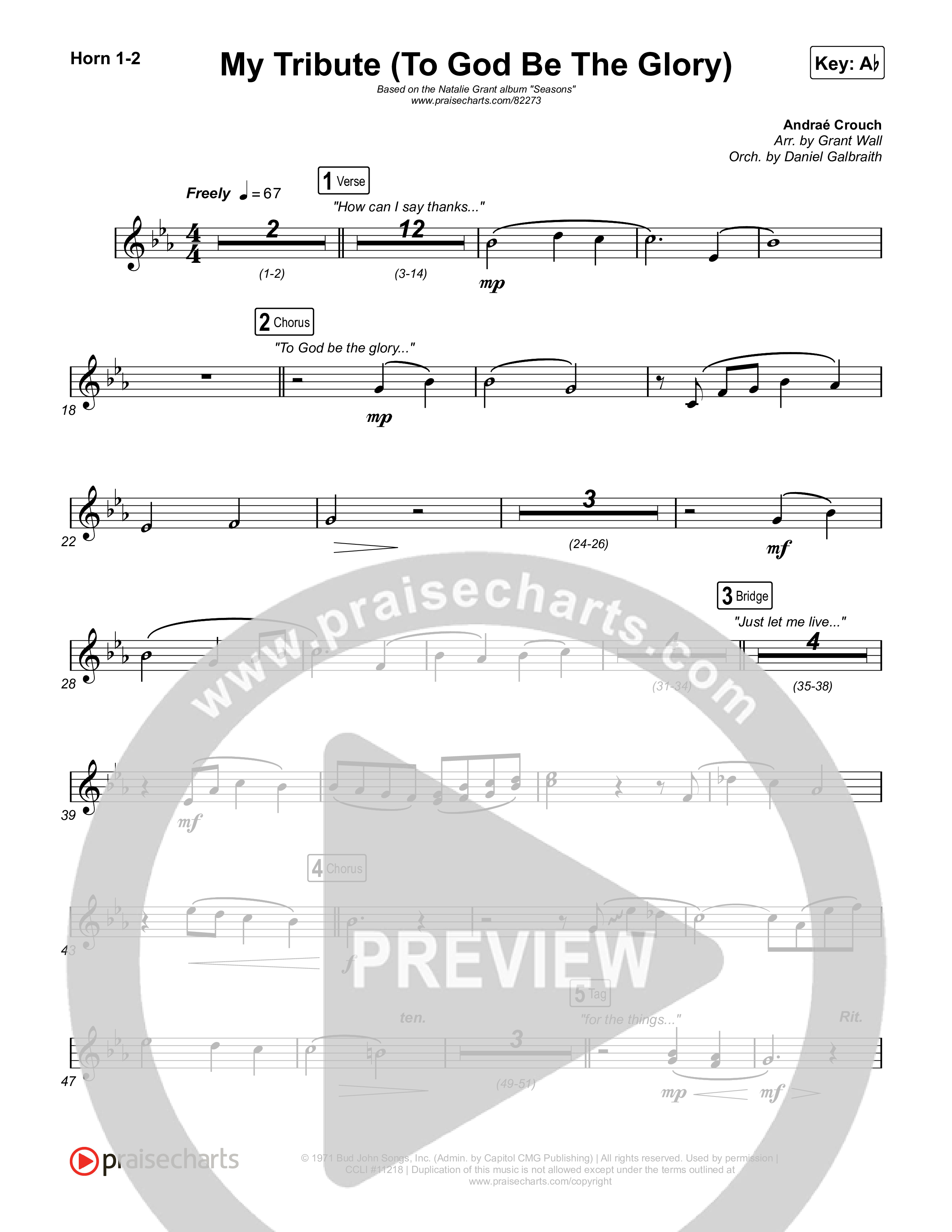 My Tribute (To God Be The Glory) Brass Pack (Natalie Grant / CeCe Winans)