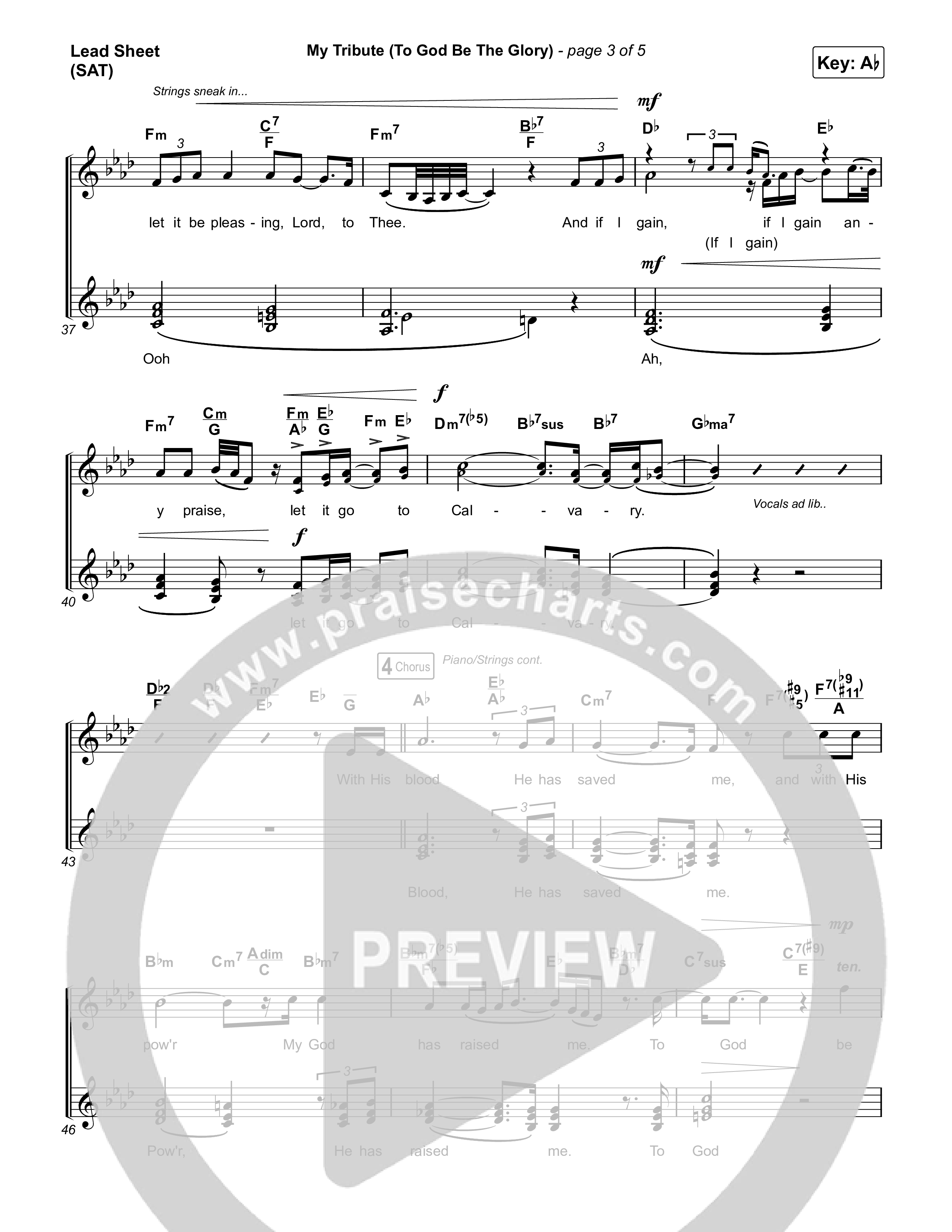 My Tribute (To God Be The Glory) Lead Sheet (SAT) (Natalie Grant / CeCe Winans)