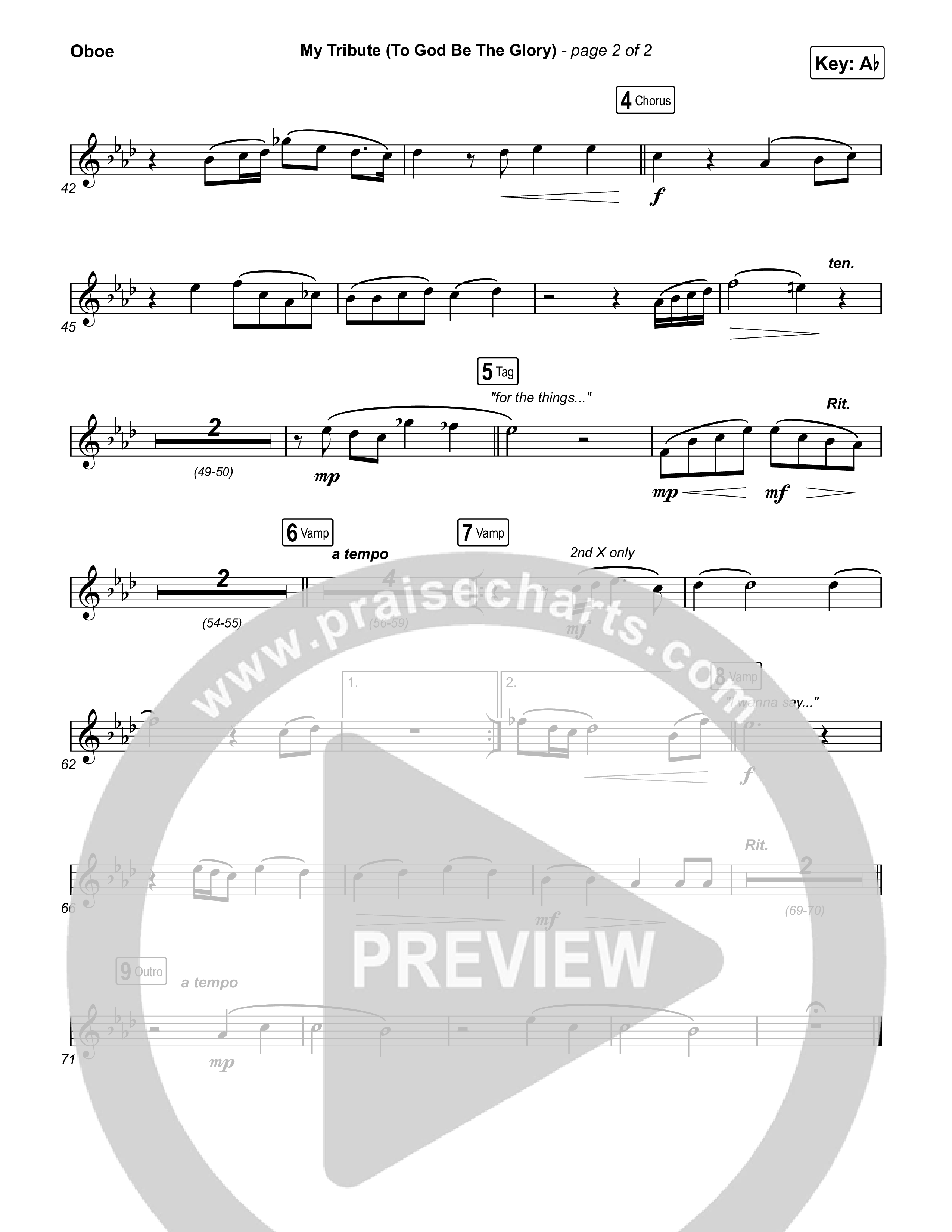 My Tribute (To God Be The Glory) Oboe (Natalie Grant / CeCe Winans)