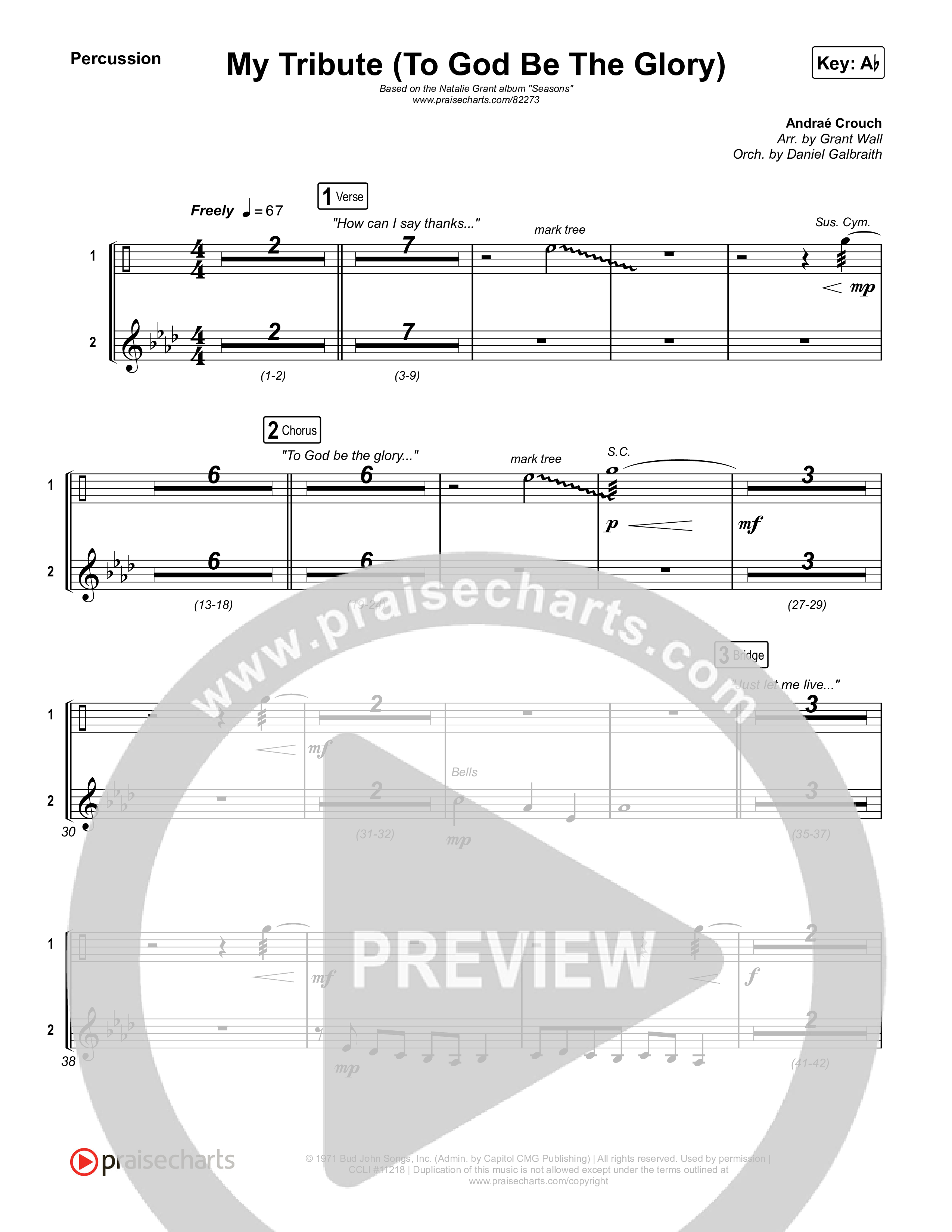 My Tribute (To God Be The Glory) Percussion (Natalie Grant / CeCe Winans)