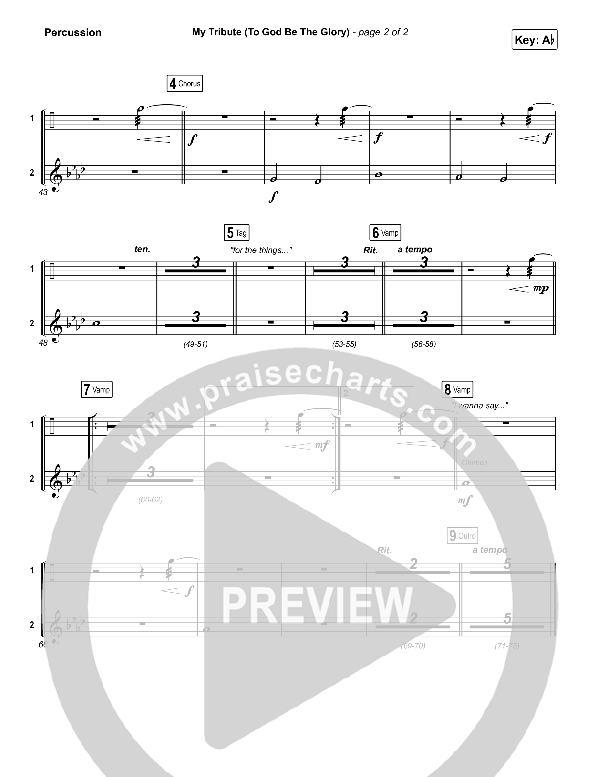 My Tribute (To God Be The Glory) Percussion (Natalie Grant / CeCe Winans)