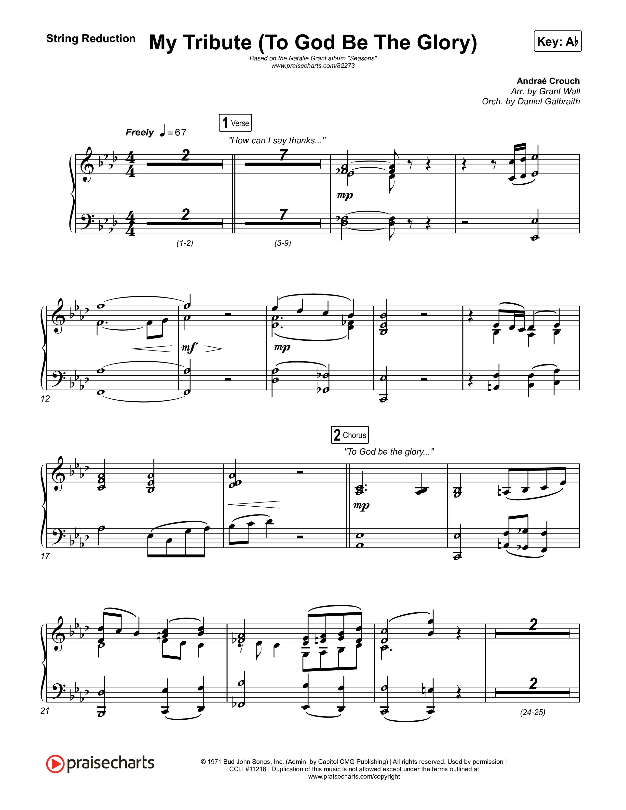 My Tribute (To God Be The Glory) String Reduction (Natalie Grant / CeCe Winans)