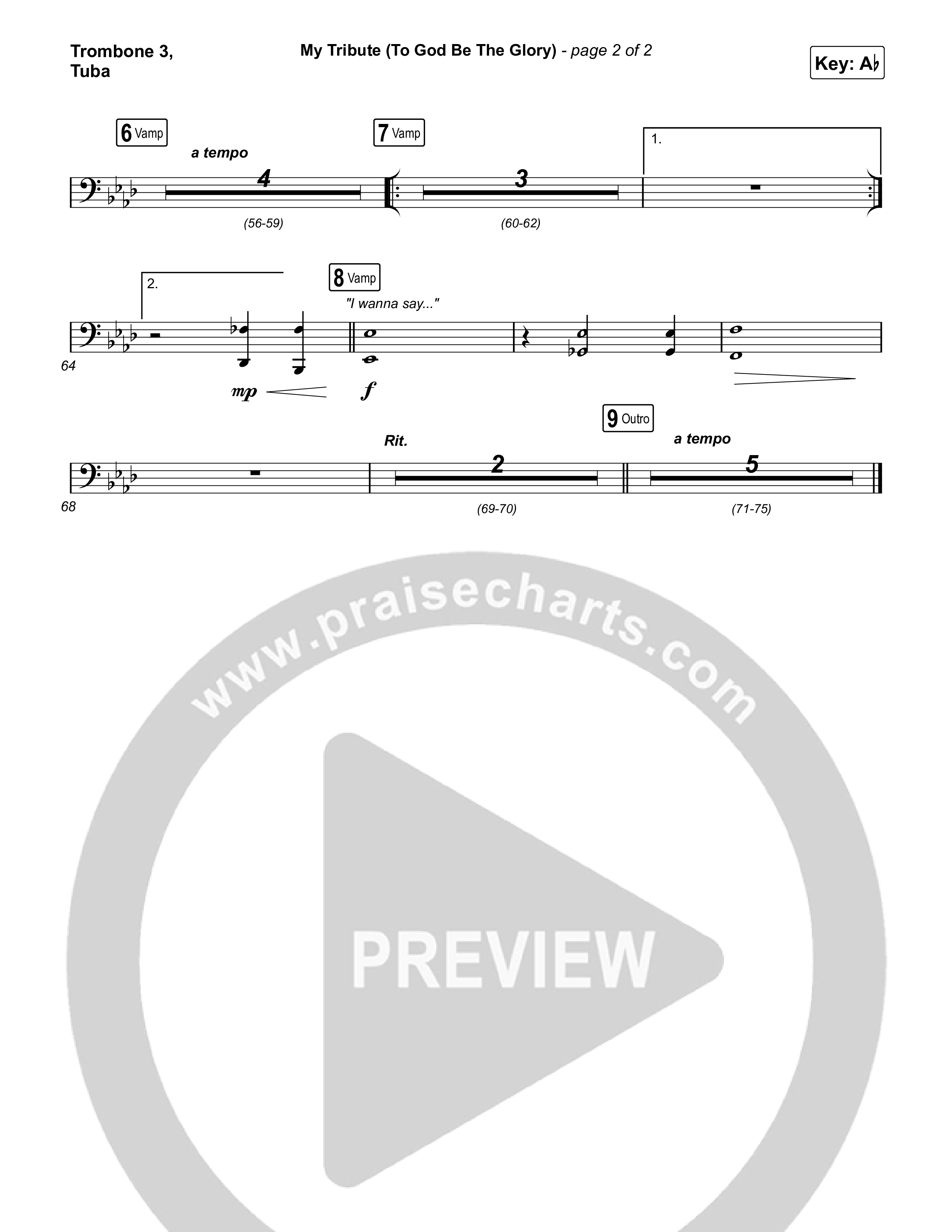 My Tribute (To God Be The Glory) Trombone 3/Tuba (Natalie Grant / CeCe Winans)