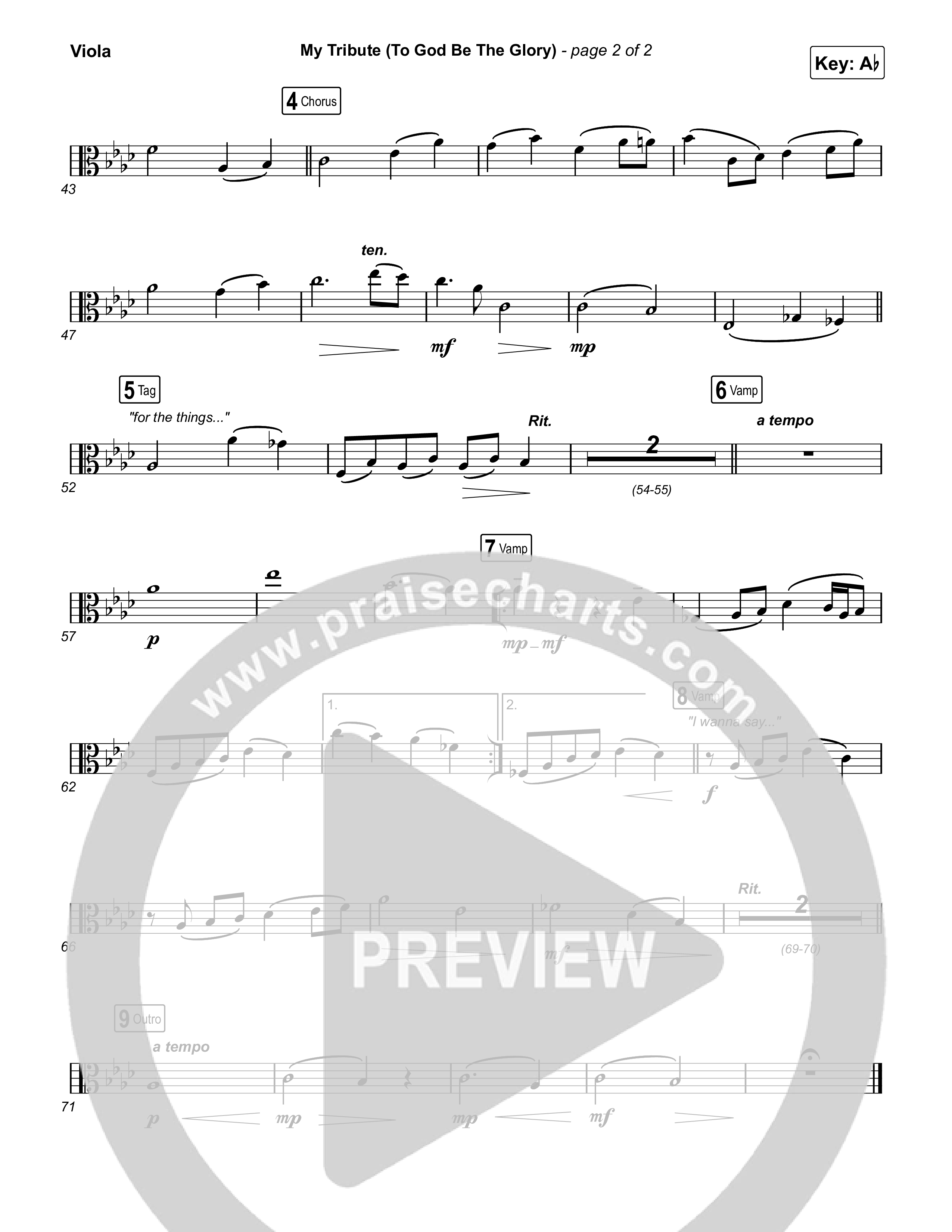 My Tribute (To God Be The Glory) Viola (Natalie Grant / CeCe Winans)