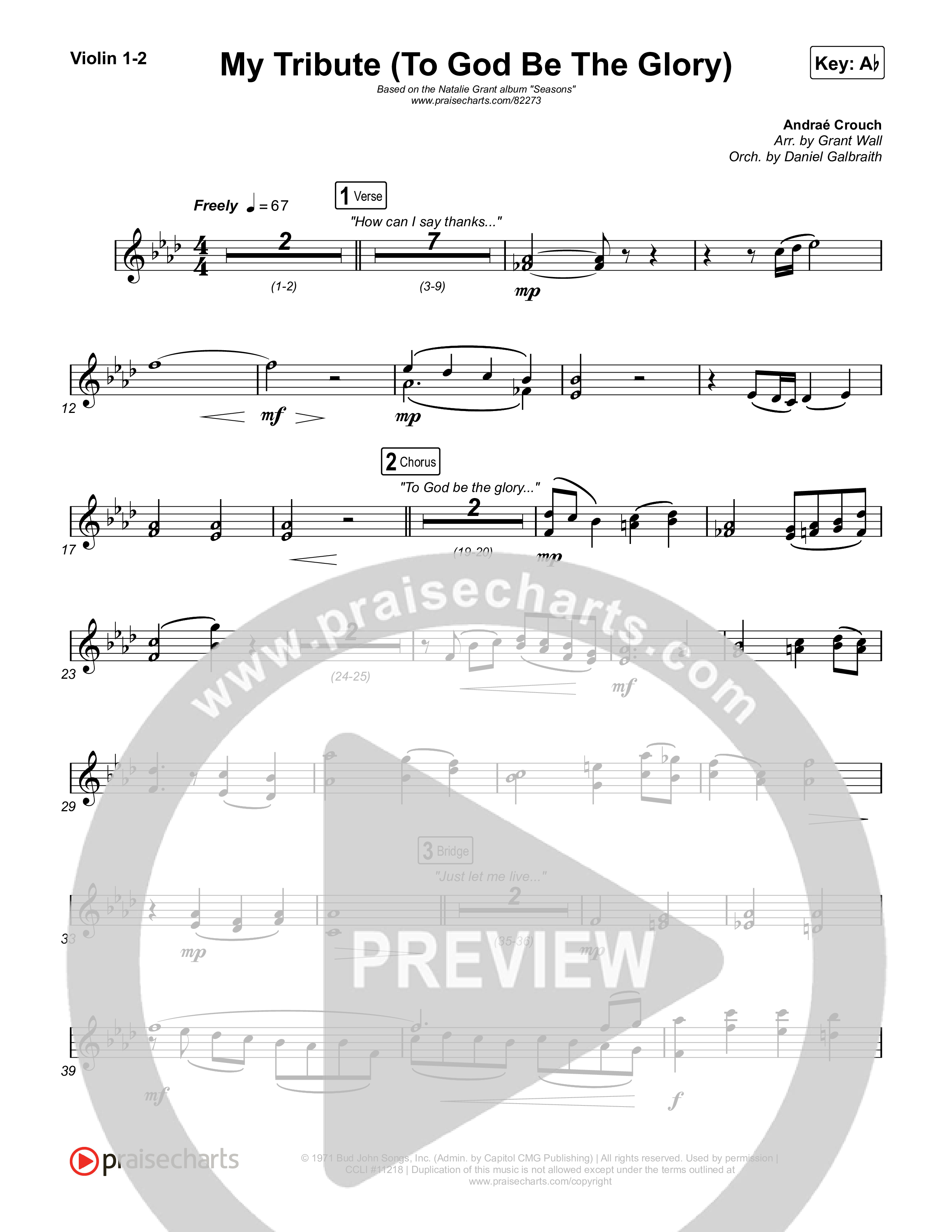 My Tribute (To God Be The Glory) String Pack (Natalie Grant / CeCe Winans)